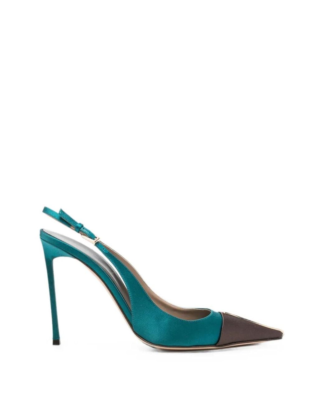 Tom Ford Blue Satin And Crystal Stones Thea Slingbacks