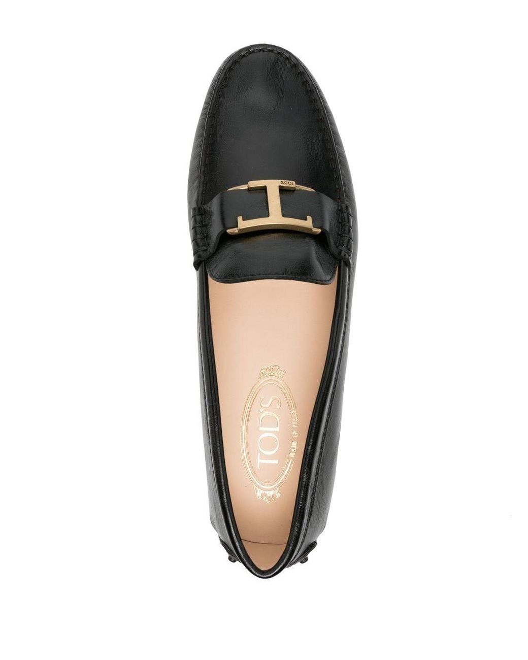 Mujer Zapatos de Zapatos planos Bailarinas con placa del logo Hogan de Cuero de color Negro sandalias y chanclas de Bailarinas 