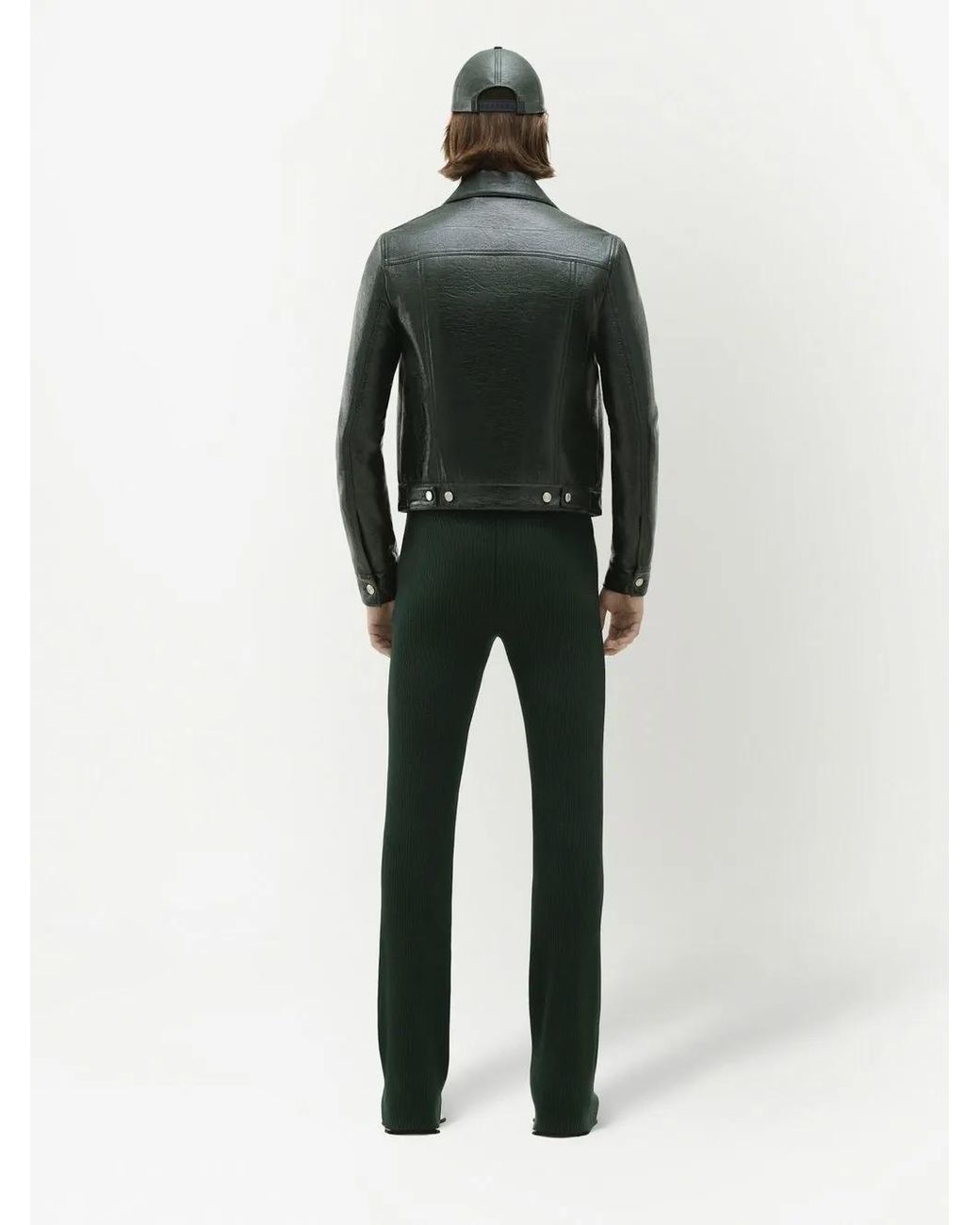 Courreges Green Vinyl V-Cut Trucker Jacket for men