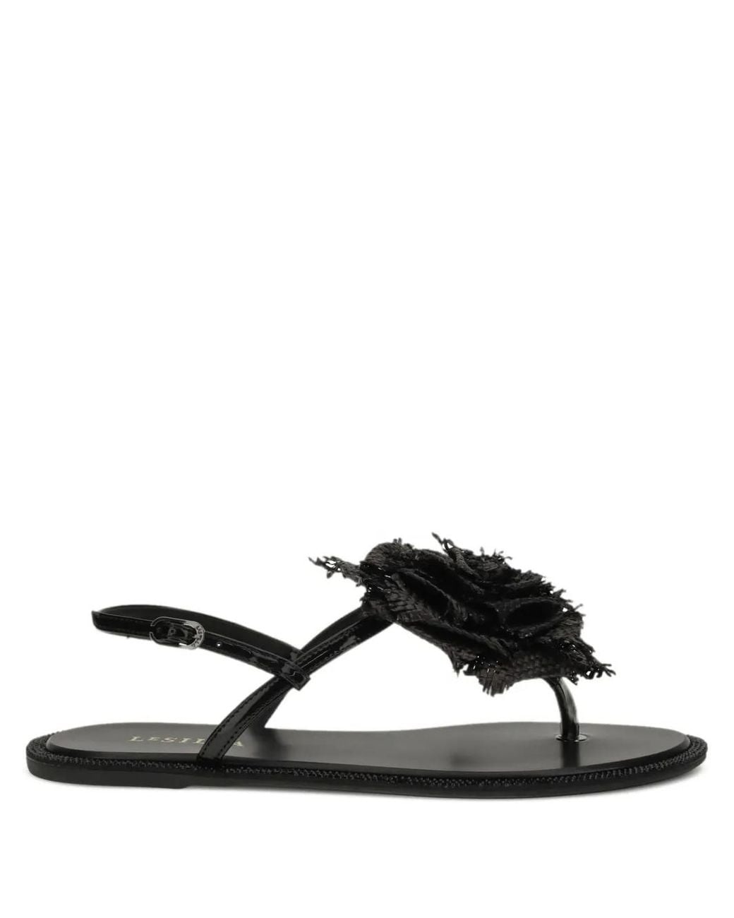 Le Silla Black Rose Embellishment Sandals