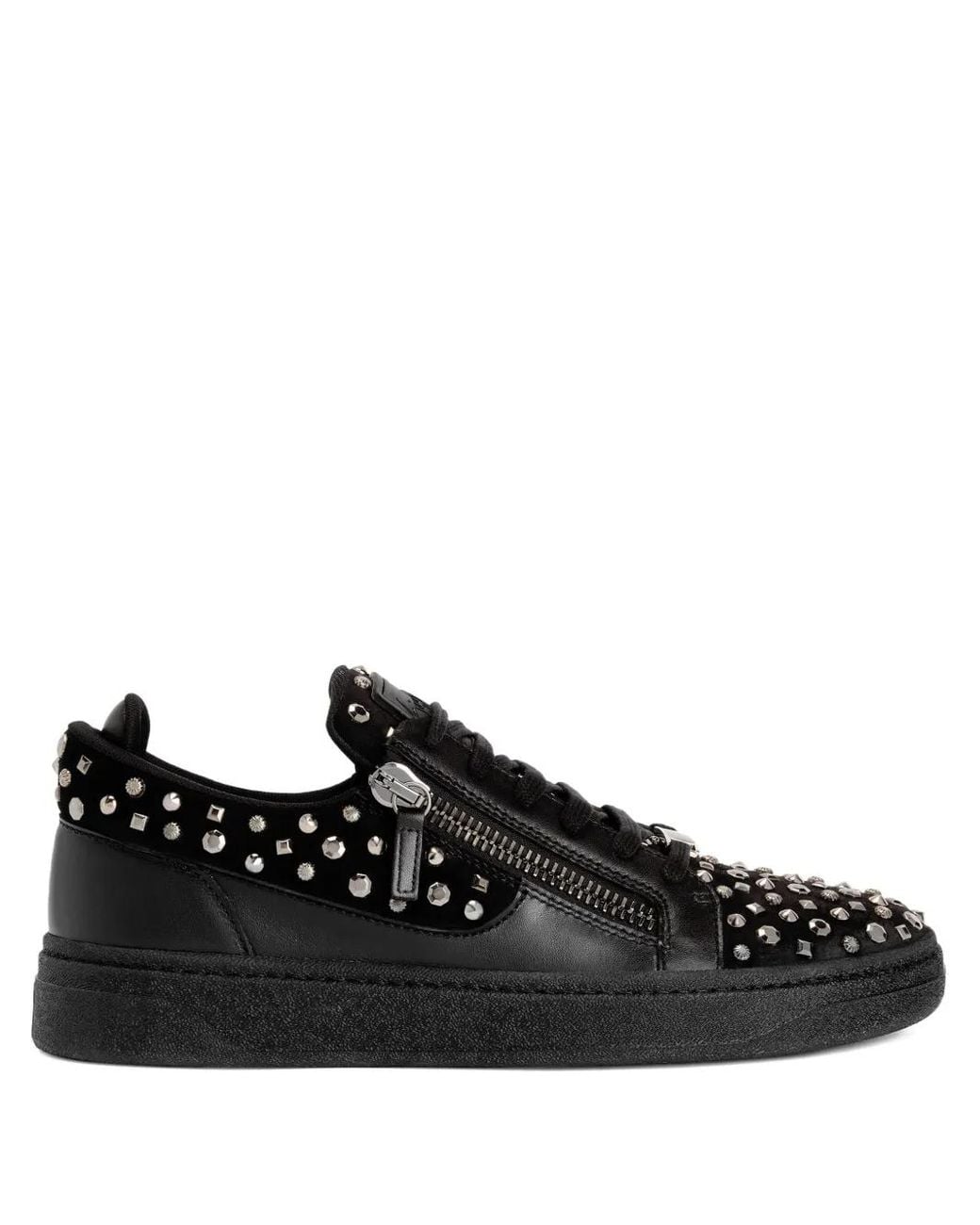Giuseppe Zanotti Black Gz94 Stud-Adorned Zip-Up Sneakers for men