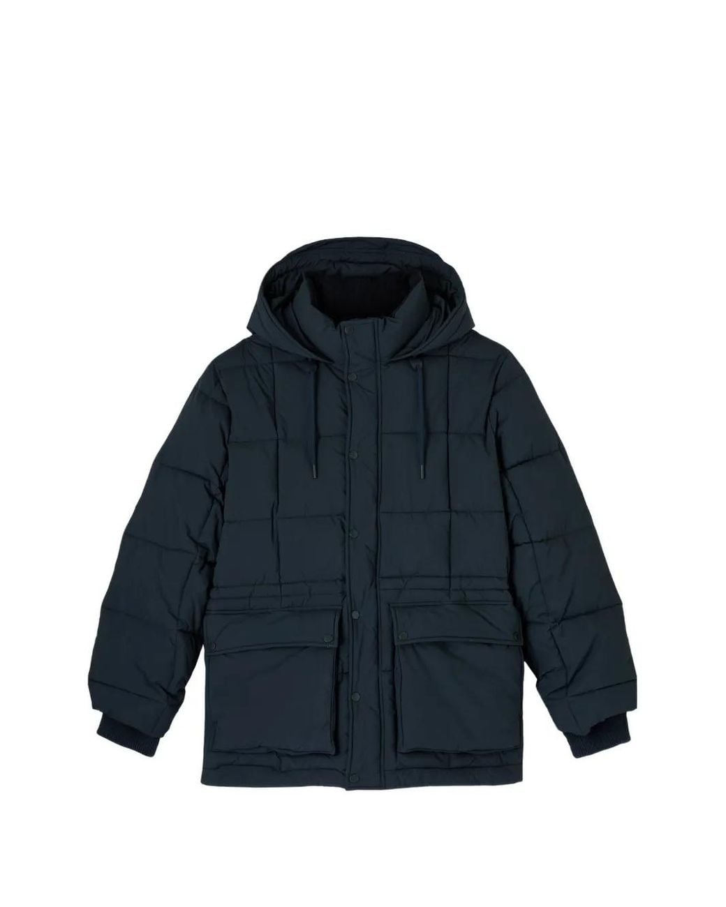 A.P.C. Blue Joshua Hooded Puffer Jacket for men