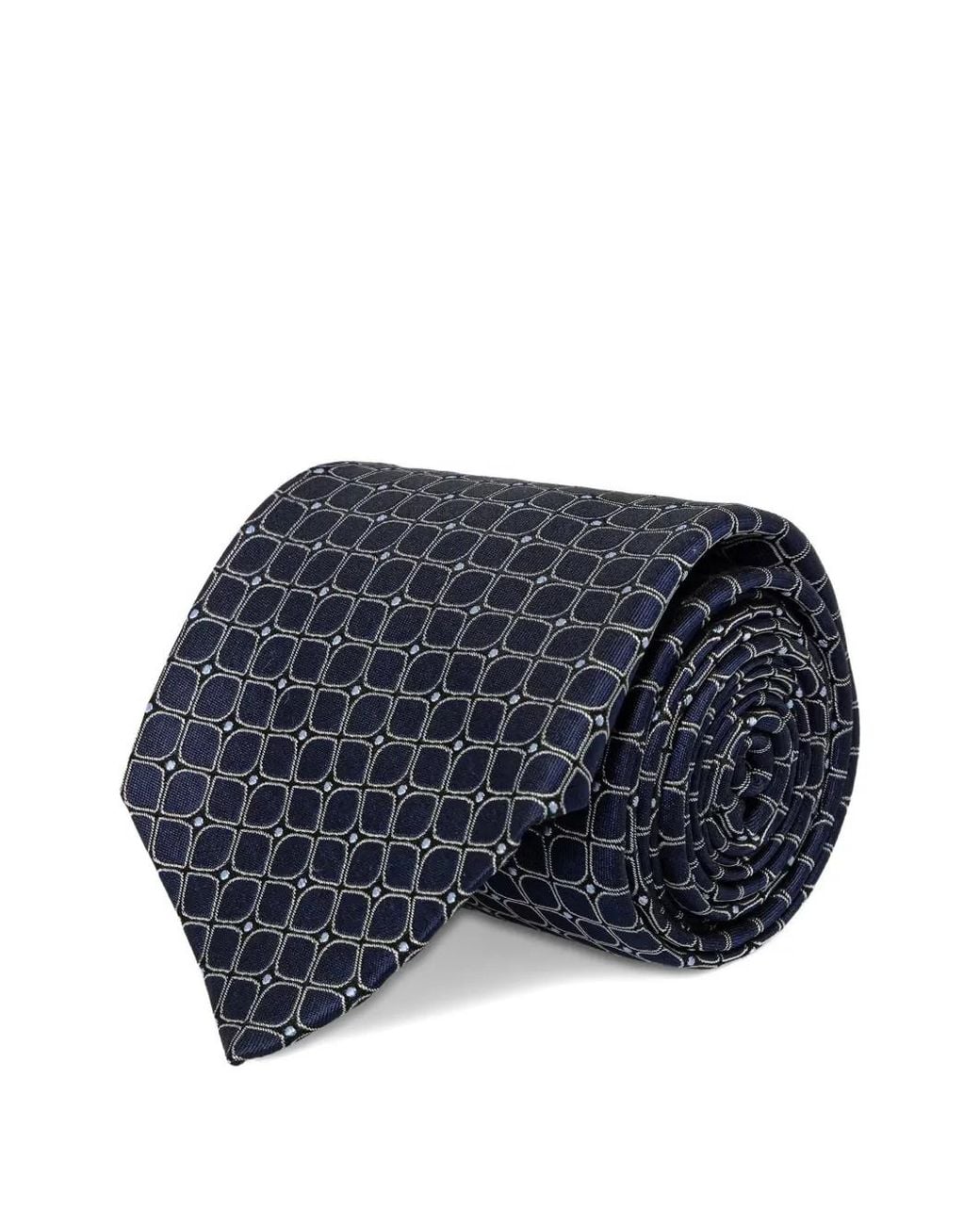 Michael Kors Blue Geometric-Pattern Silk Tie for men