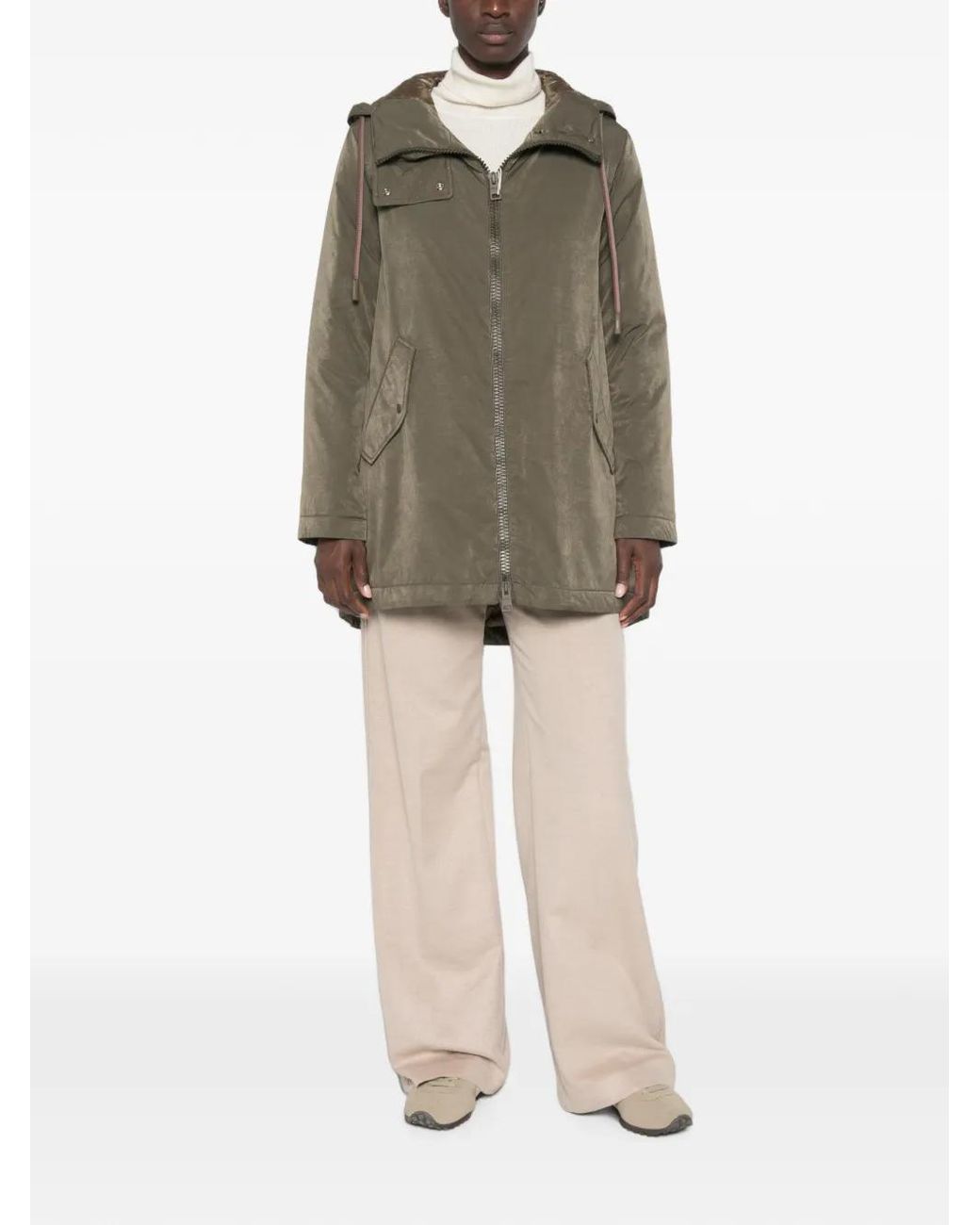 Herno Green Hooded Ripstop Parka