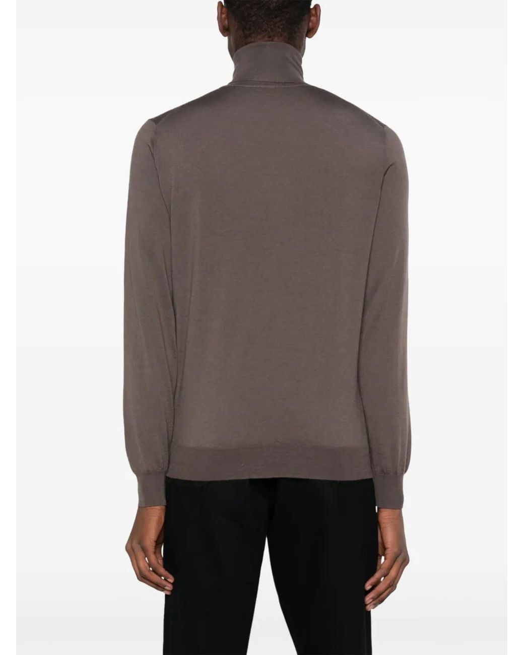 Dell'Oglio Brown Roll-Neck Knit Jumper for men