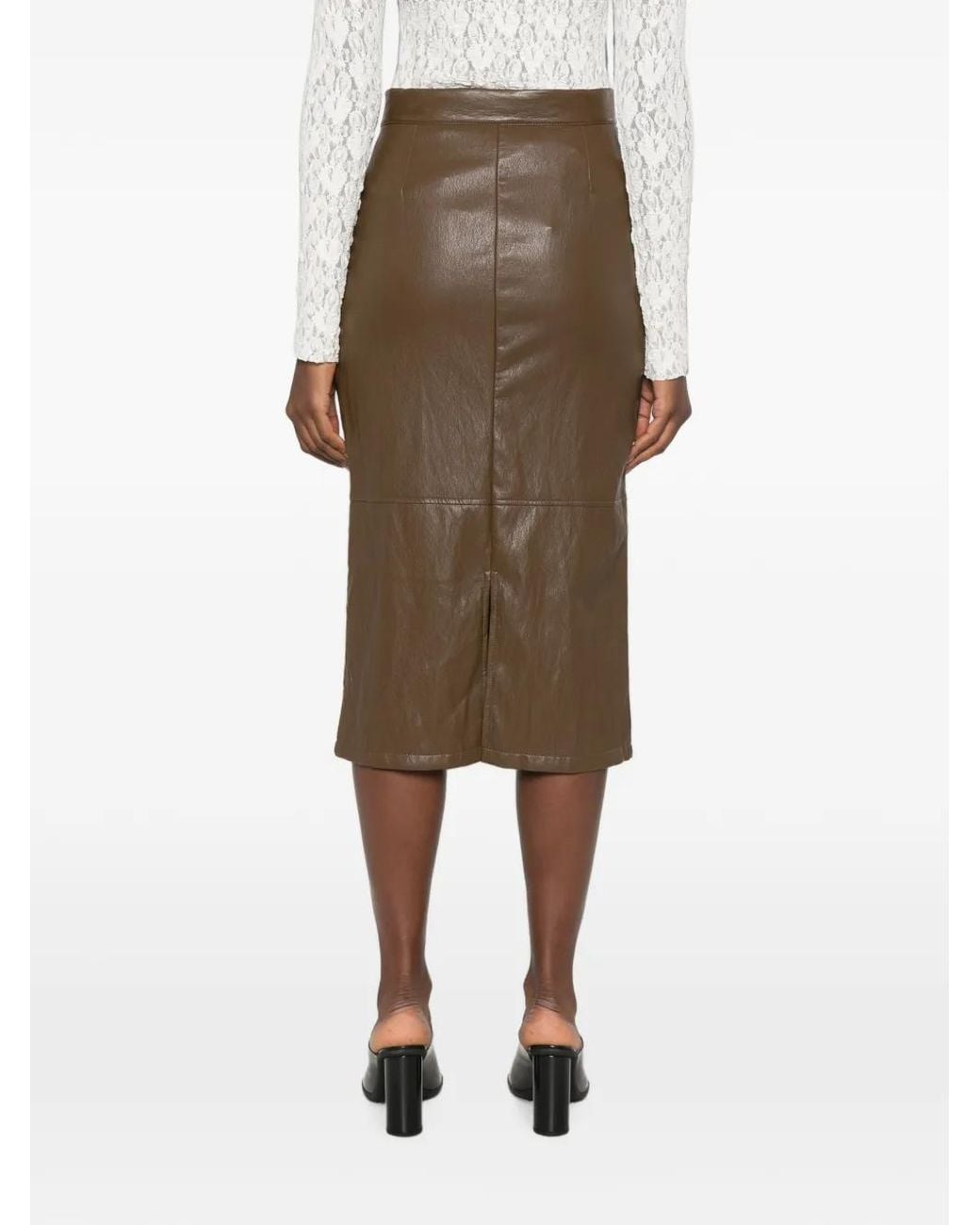 Dixie Brown Jupe Mi-Longue À Taille Haute