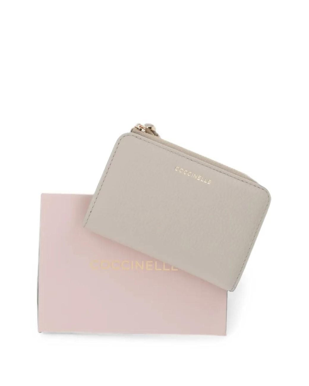 Coccinelle Gray Logo-Print Pebbled Wallet for men