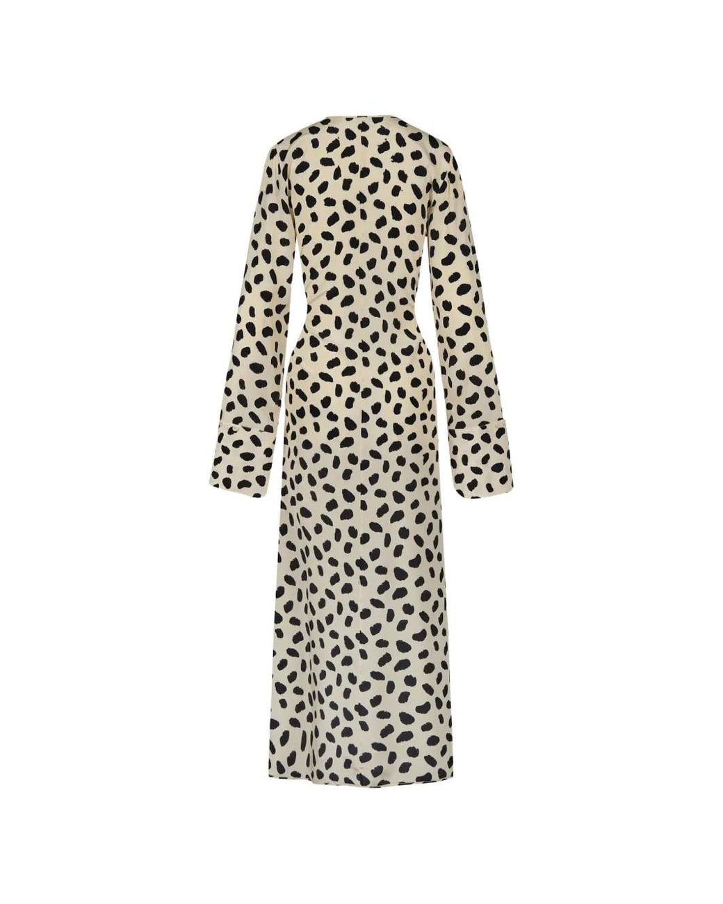 Johanna Ortiz White Ollantay Animal-Print V-Neck Midi Dress