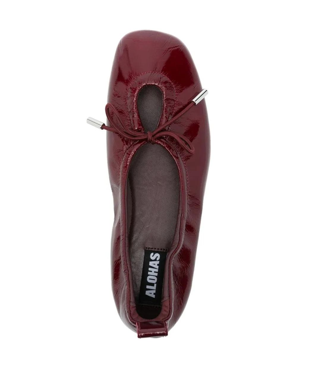 Alohas Red Rosalind Bow-Detail Ballet Flats