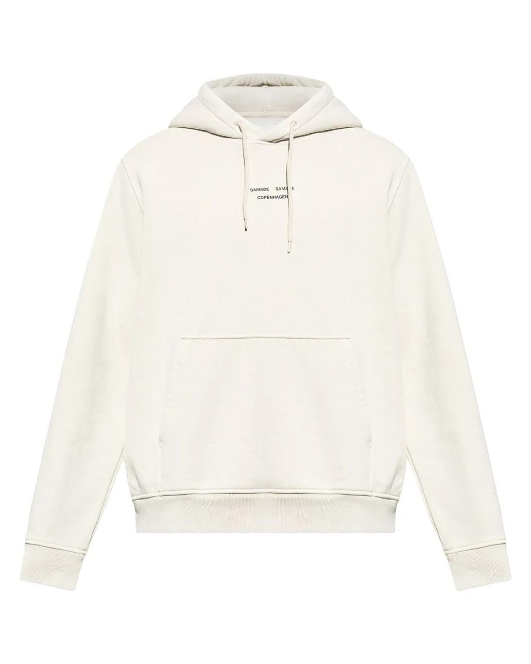 Samsøe & Samsøe White Logo-Print Hoodie for men
