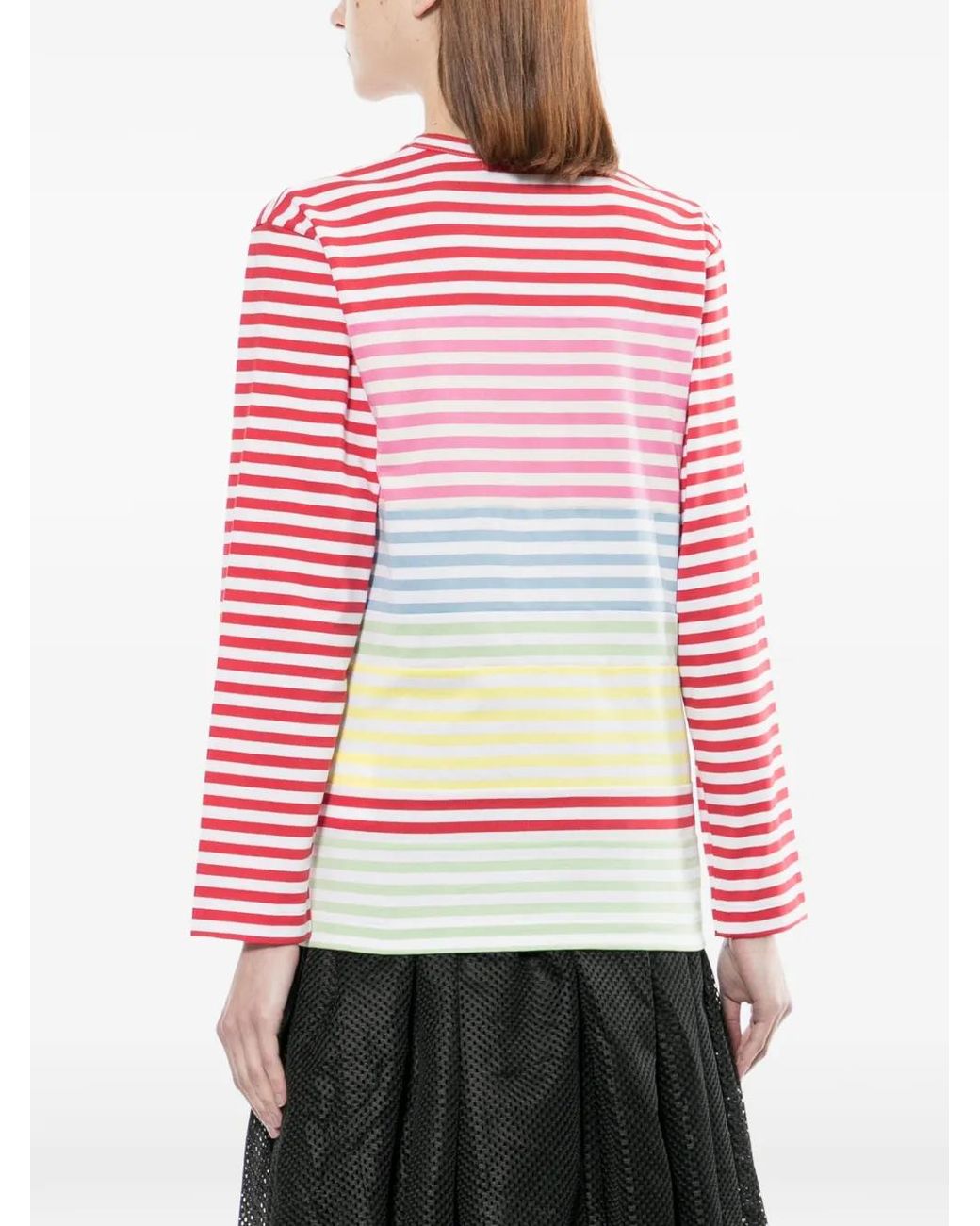 Comme des Garçons Gestreepte Top in het Red