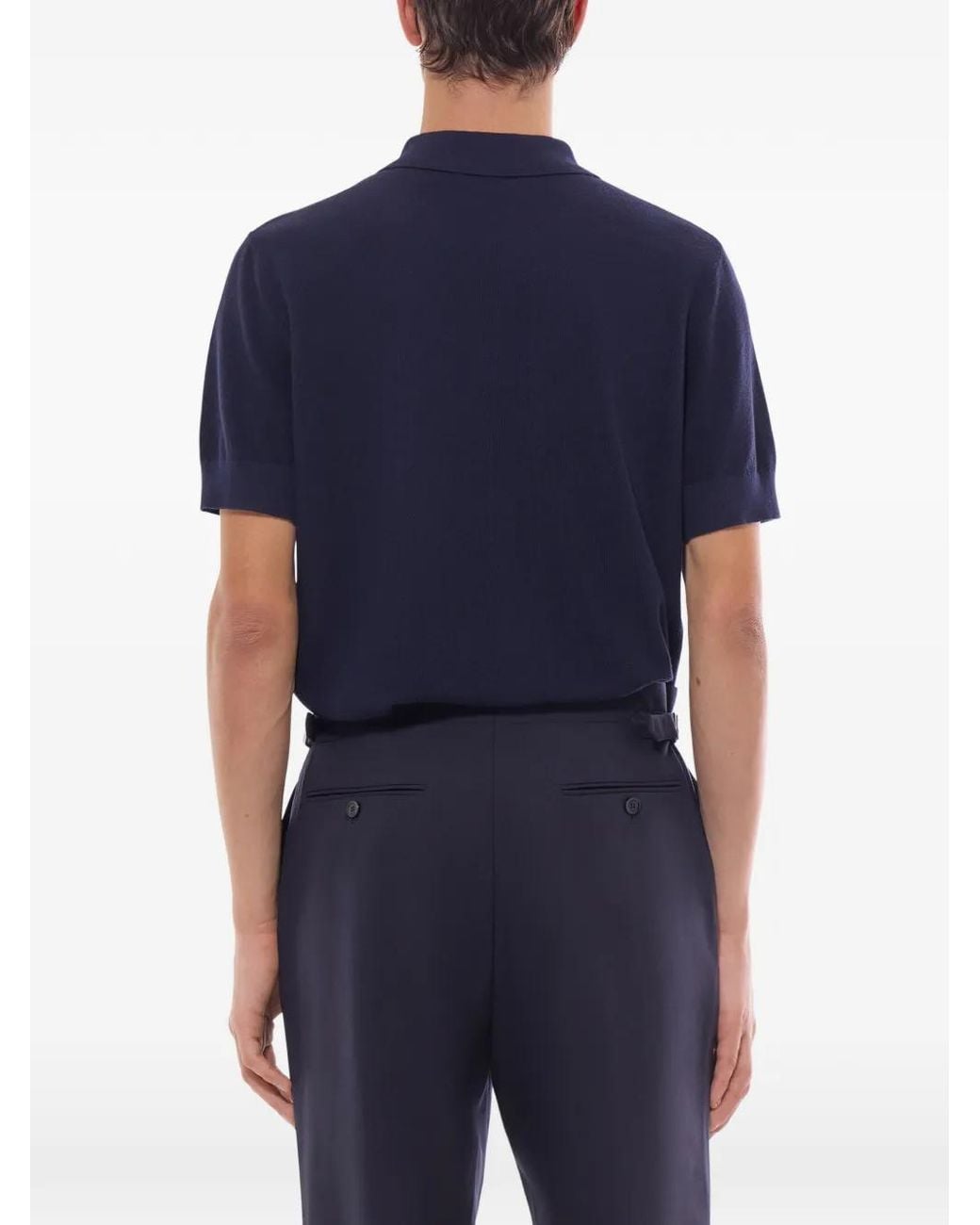Fursac Blue Button-Up Polo Shirt for men