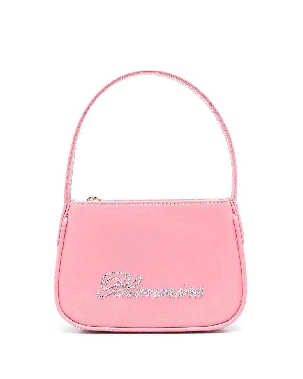 Blumarine Pink Crystal-Embellished Leather Shoulder Bag
