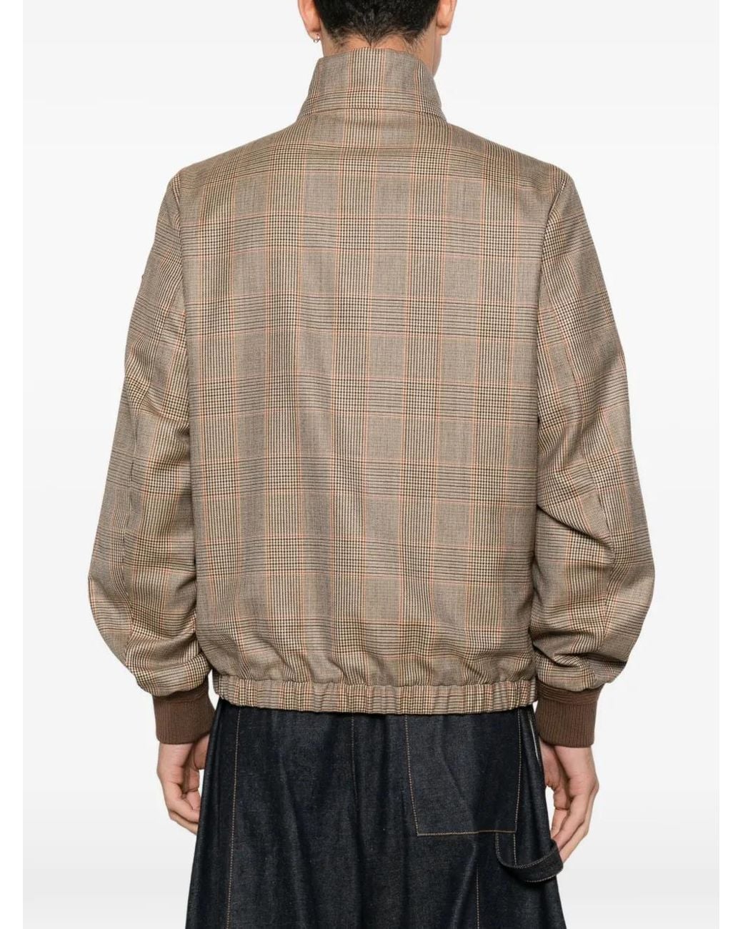 Moncler Brown Frothive Check-Pattern Jacket for men