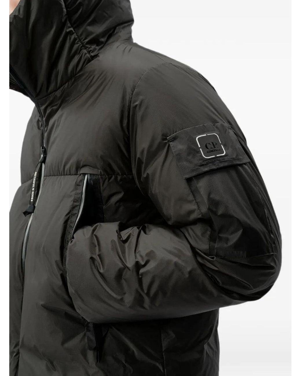 C P Company Black Metropolis Series Metroshield Hooded Down Jacket for men