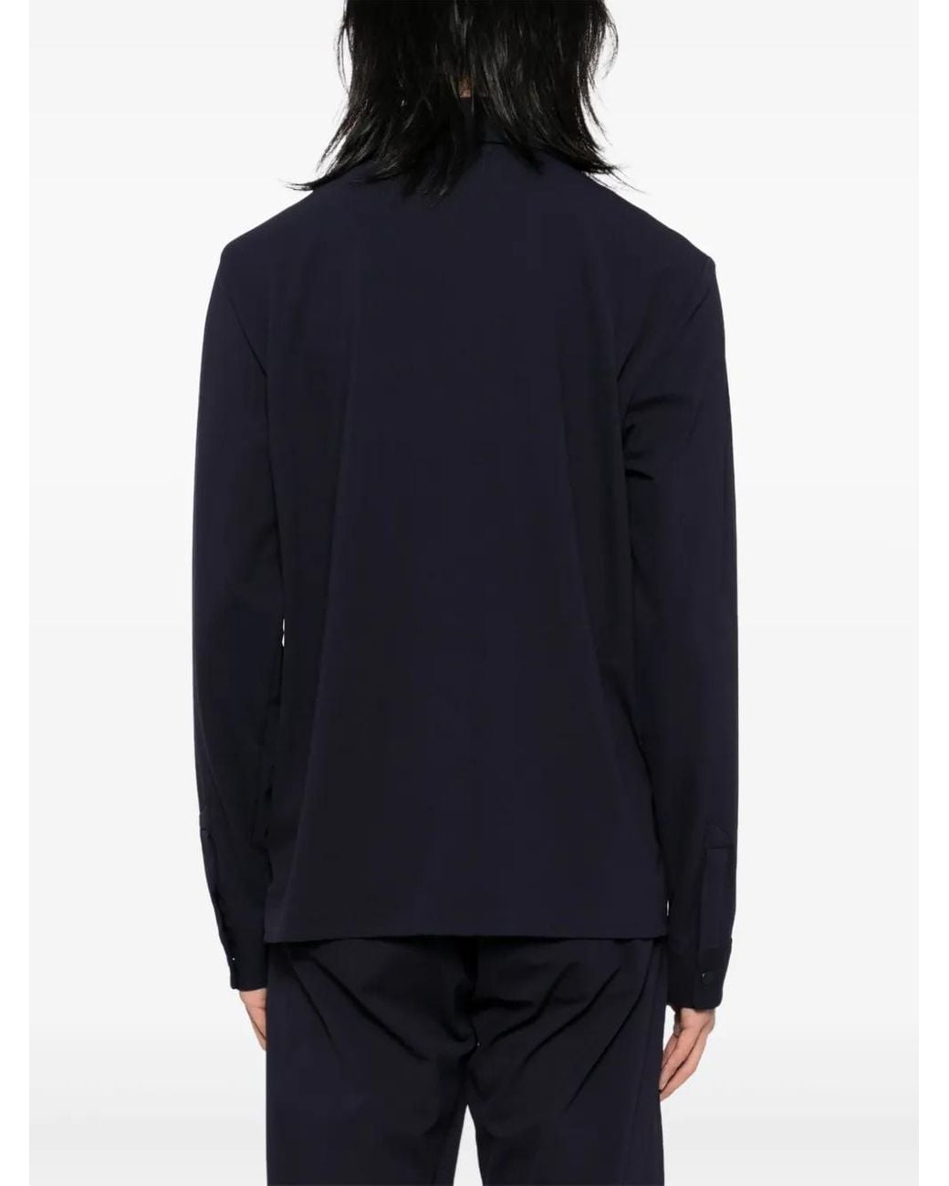 Aspesi Blue Twill Utility Shirt for men