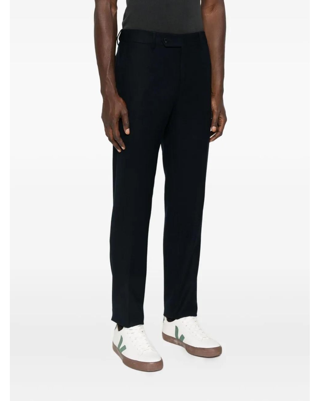 Cellar Door Blue Flat-Front Trousers for men