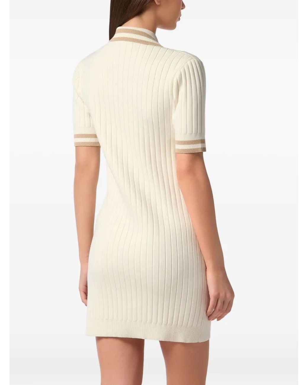 Philipp Plein Natural Knit Polo Dress
