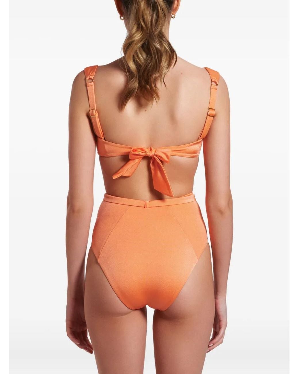 Noire Swimwear Orange Bikini À Breloque Coquillage