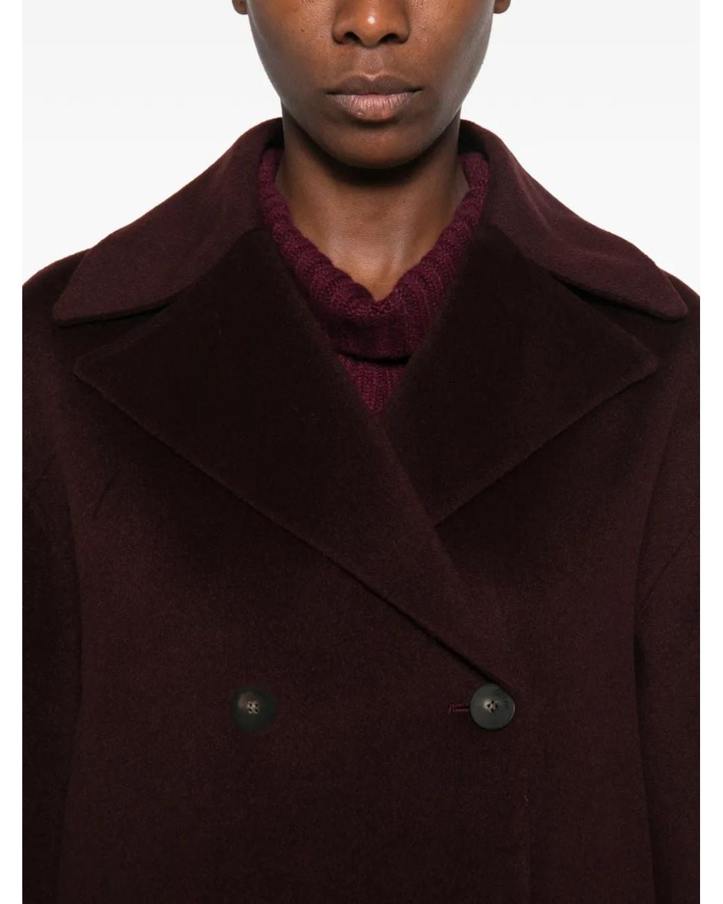 Joseph Red Flavia Double-Breasted Peacoat