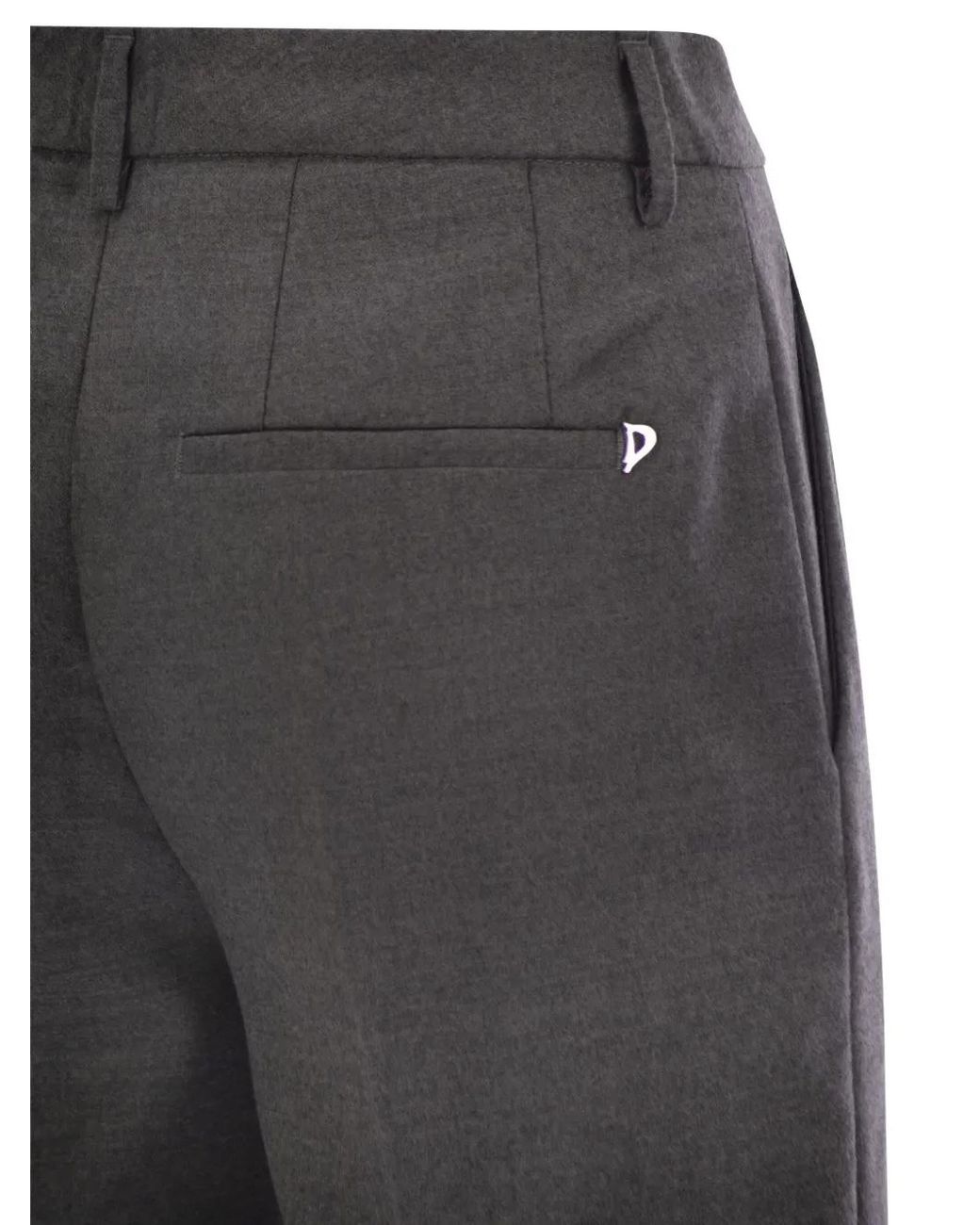 Dondup Gray Logo-Detail Tailored Trousers