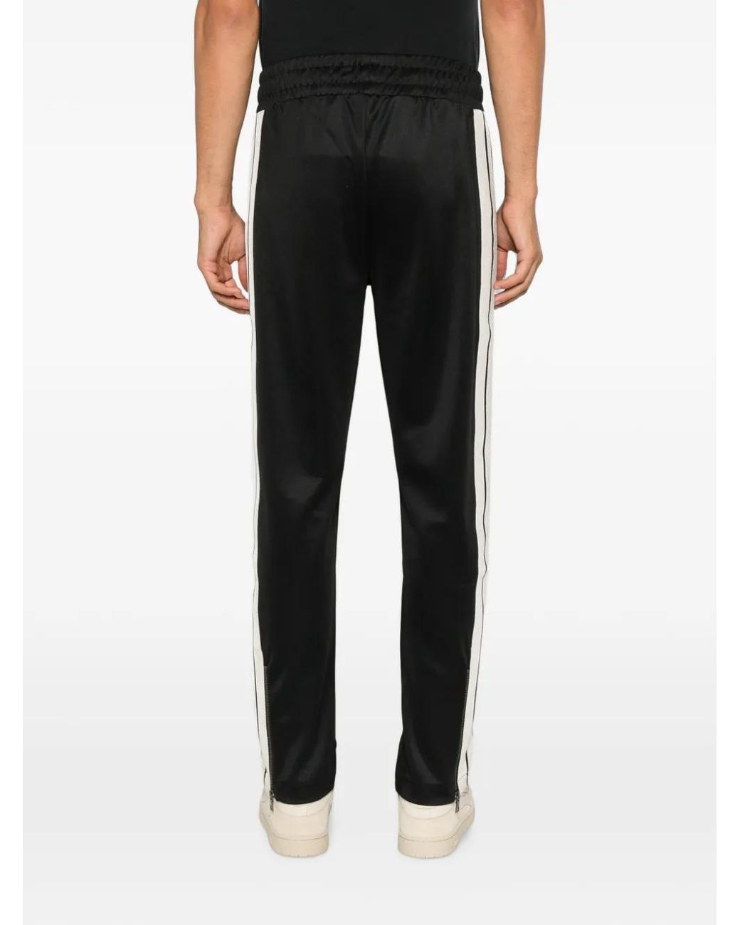 Palm Angels Black Logo Embroidered Track Pants for men