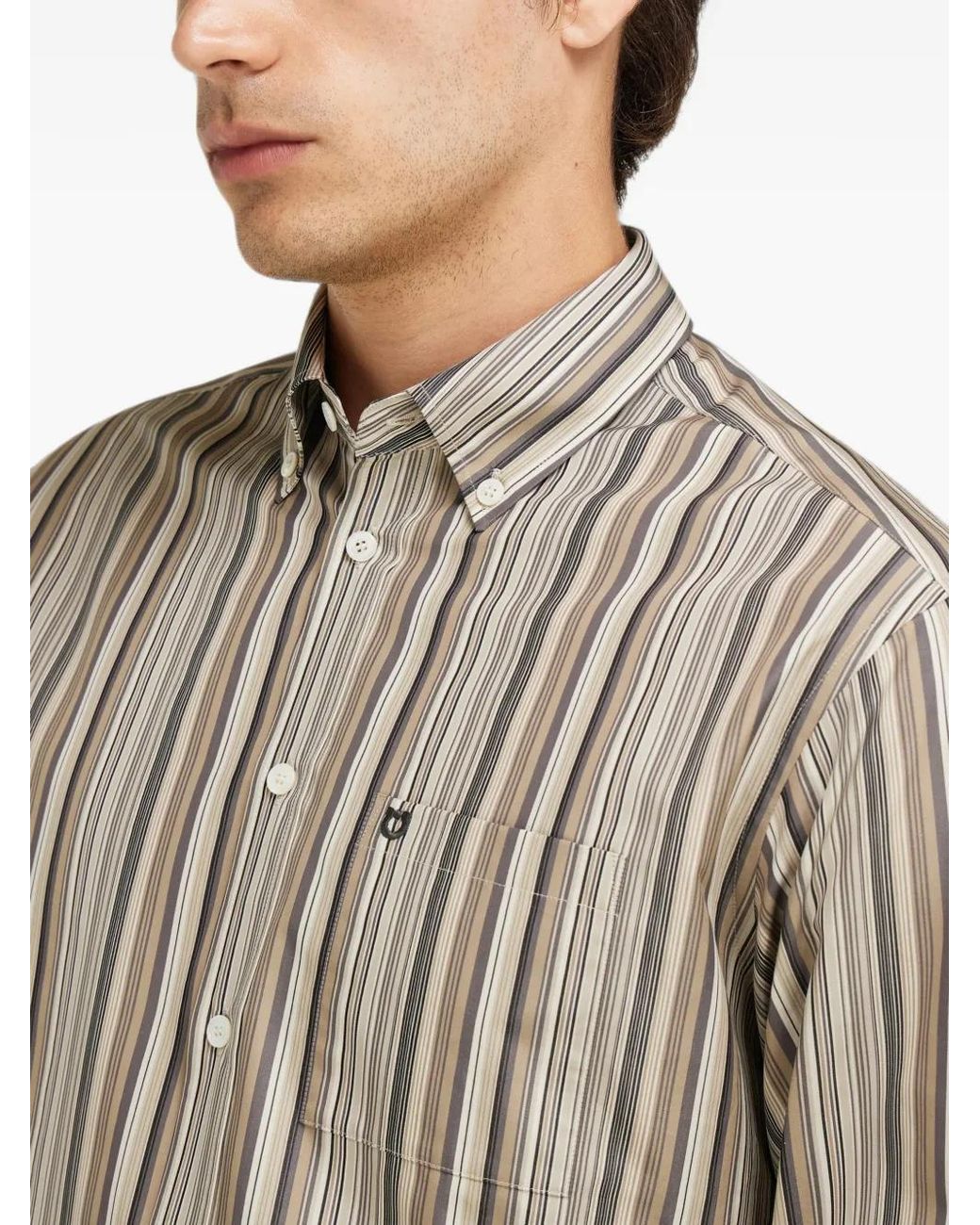 Ferragamo Hemd Mit Monogramm in Gray für Herren