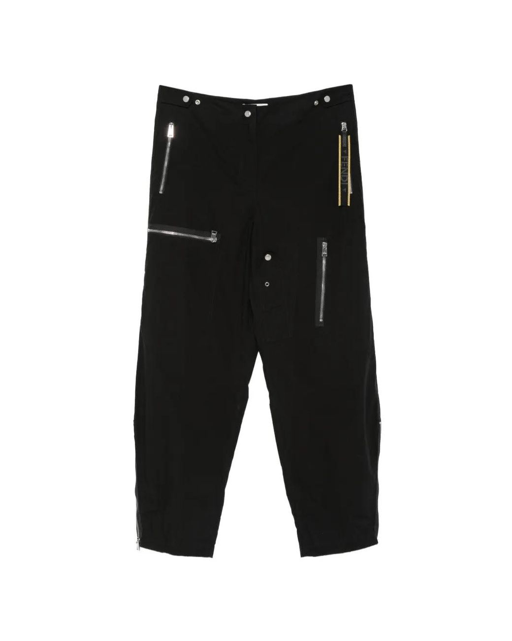Fendi Black Multi-Pocket Zip-Detail Trousers