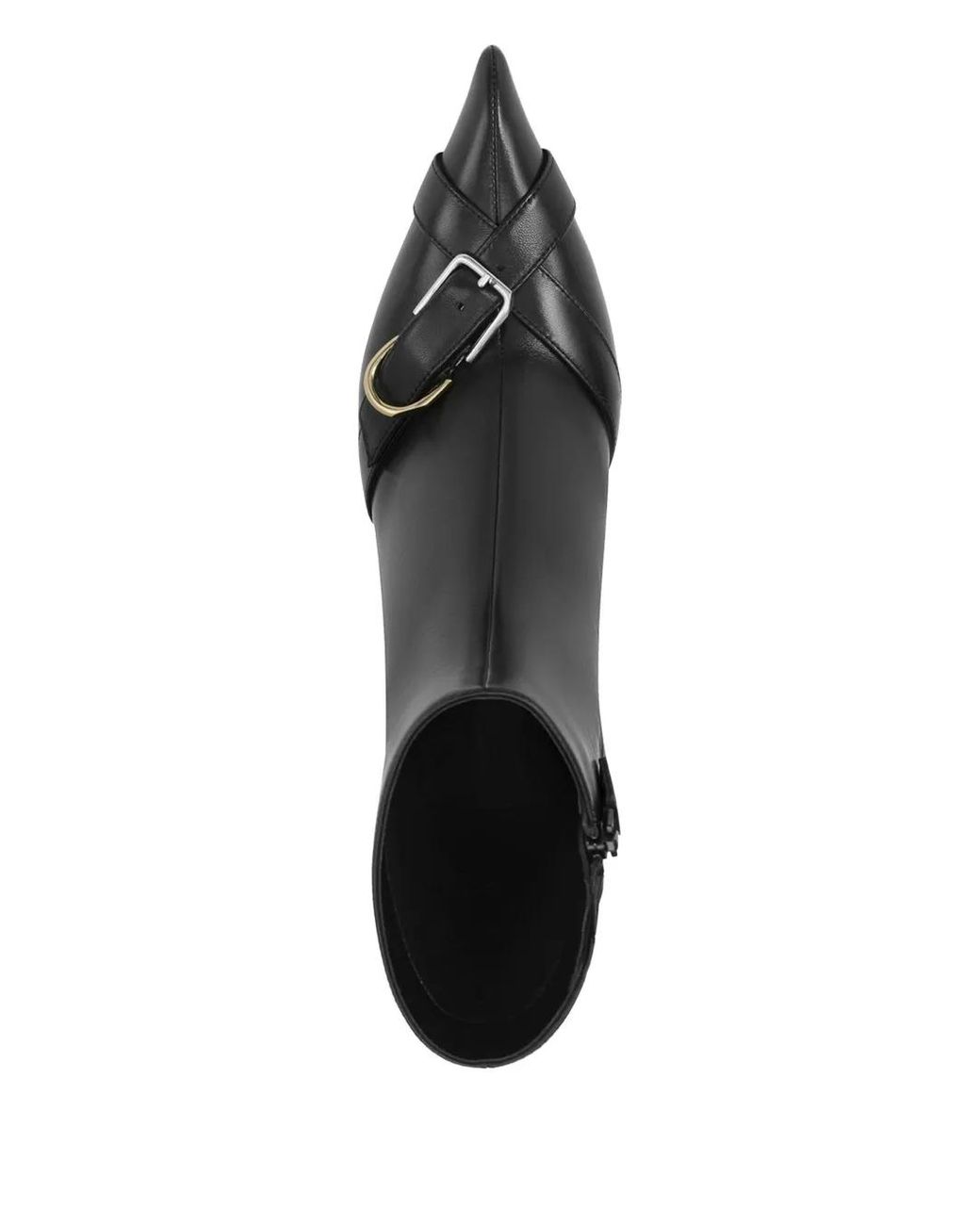 POTAMY Black Leather Ankle Boots