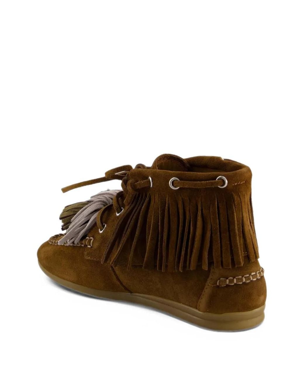 Toral Shoes Brown Mausi Fringe-Trim Ankle Boots