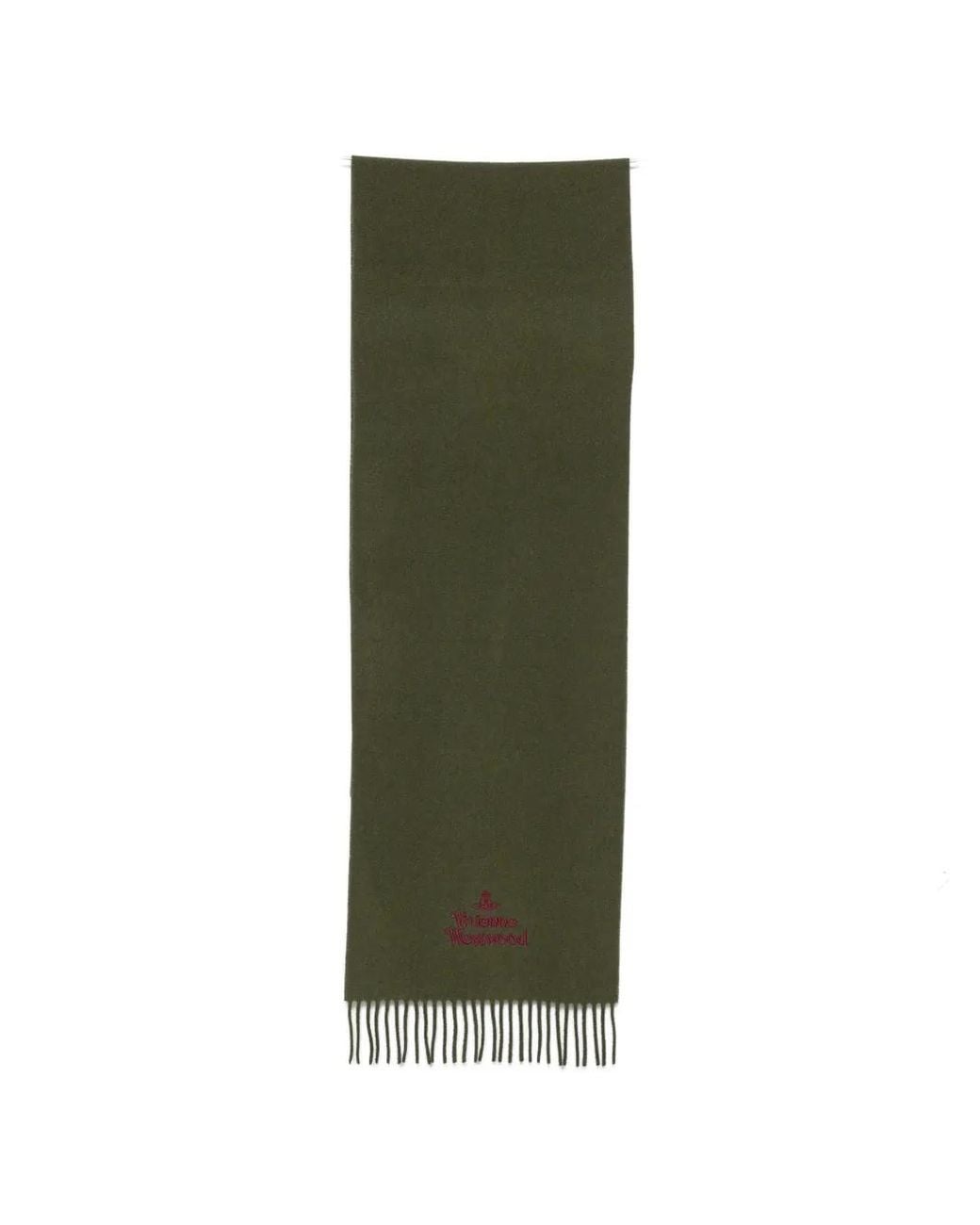 Vivienne Westwood Green Orb Fringed Scarf