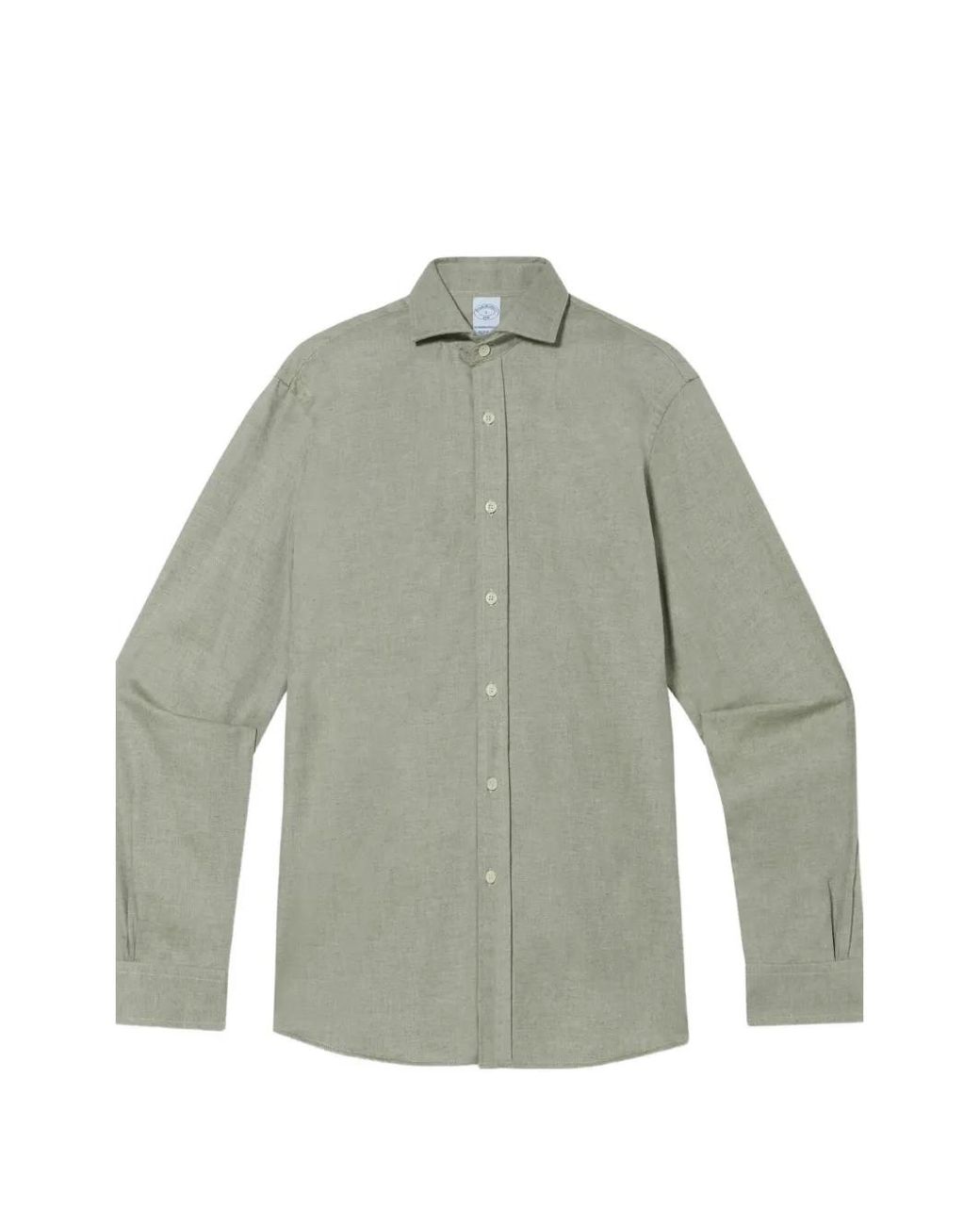 Brooks Brothers Gray Spread-Collar Cotton Shirt for men