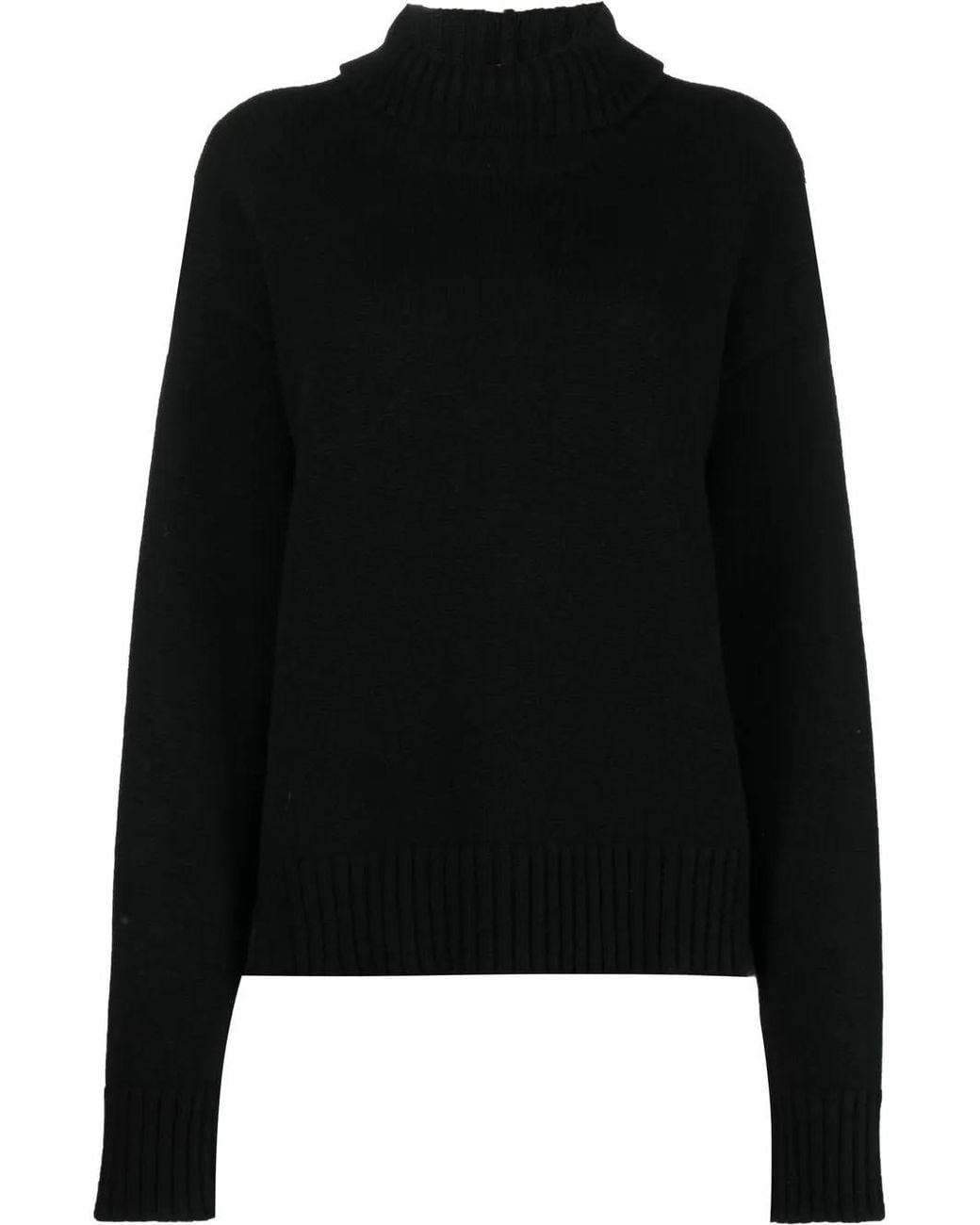 Jil Sander Black Roll-Neck Loose-Fit Jumper