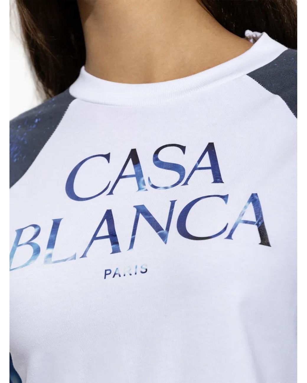Casablanca Blue Logo-Print Long-Sleeve T-Shirt