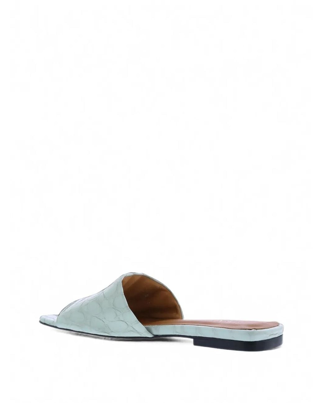 Toral Shoes White Croc-Effect Leather Flat Sandals