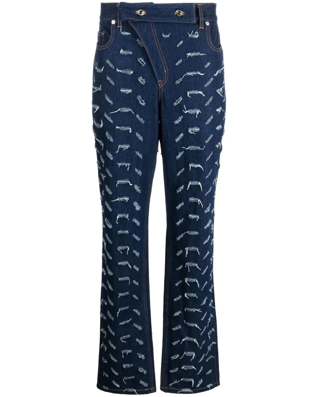 JUNTAE KIM Blue High-Waist Bootcut Jeans for men