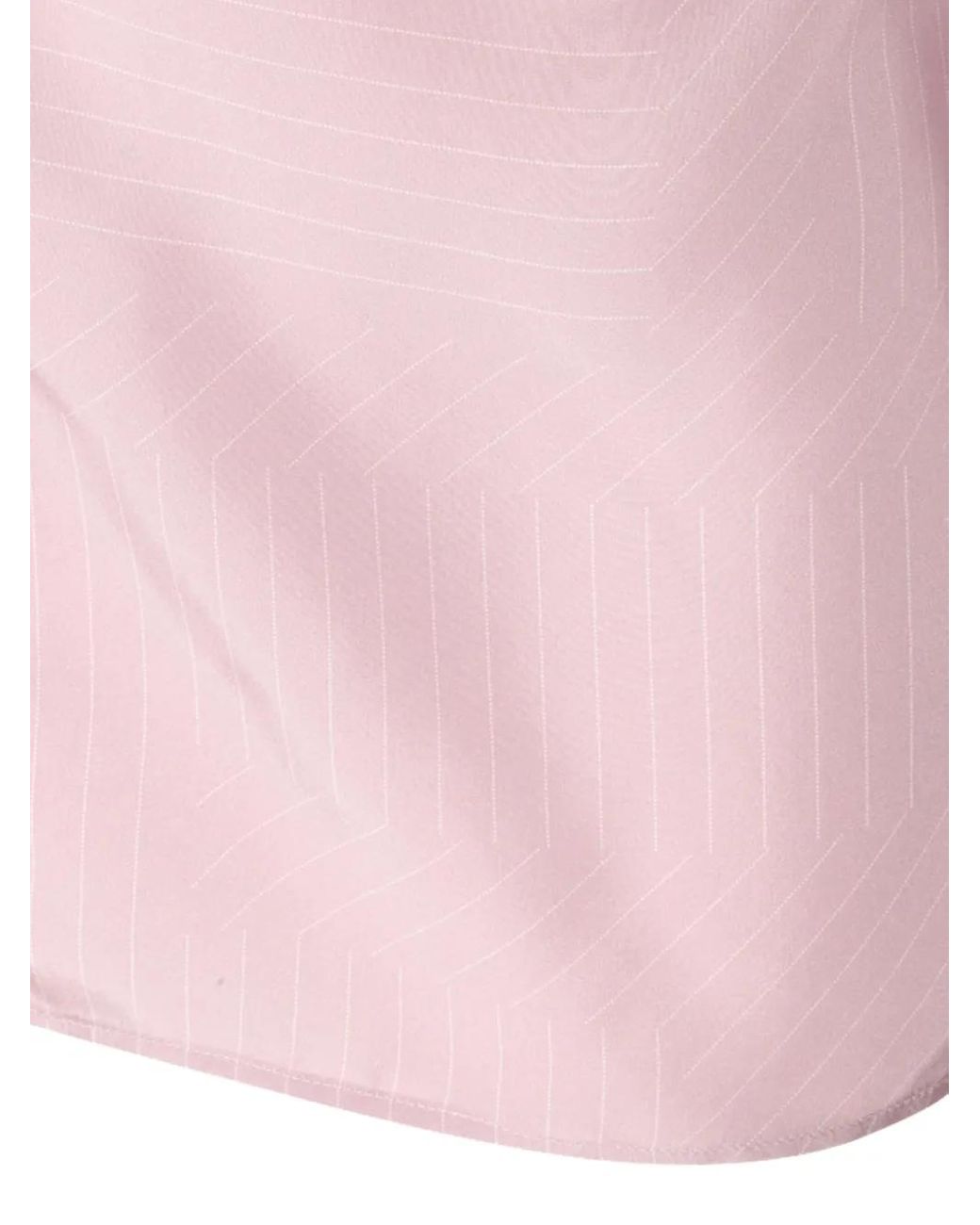 Fendi Pink Short-Sleeve Pinstripe Shirt for men