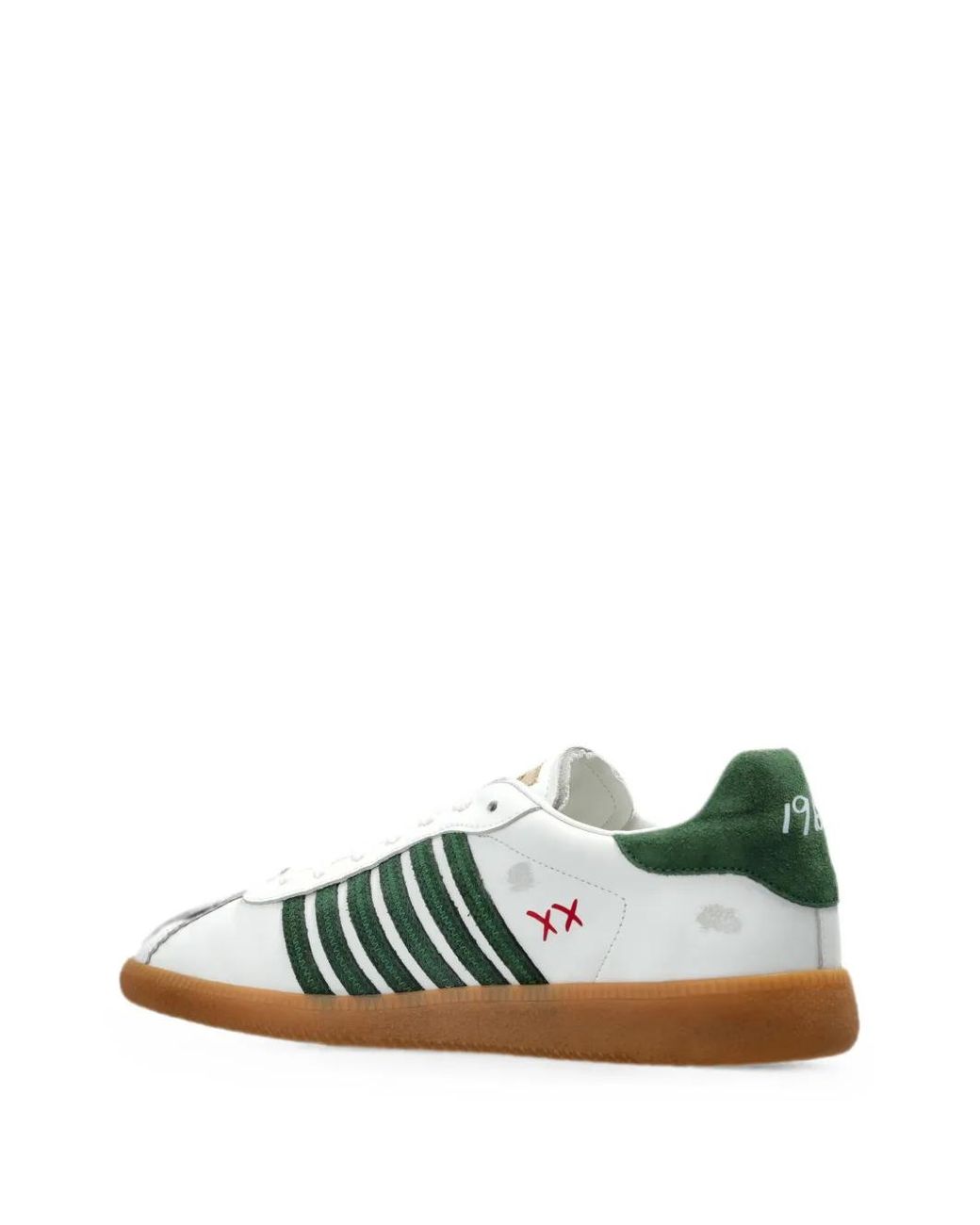 DSquared² White Rebels Maple-Leaf Embroidered Low-Top Sneakers for men