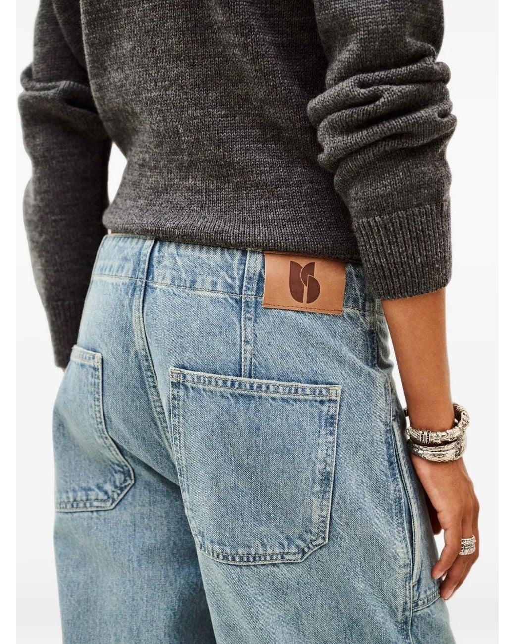 Ba&sh Blue Cocy Drawstring Jeans