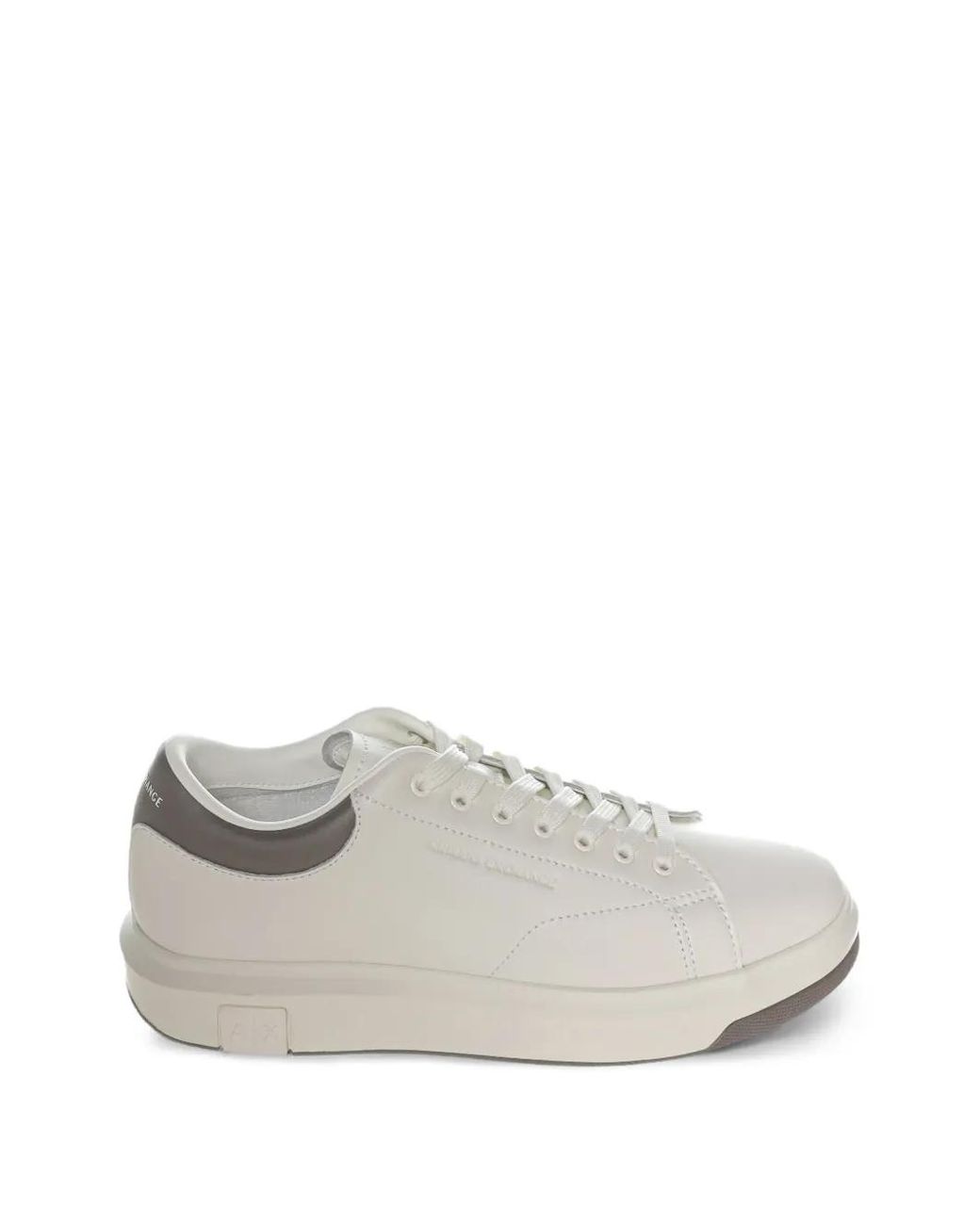 ARMANI EXCHANGE White Logo-Embossed Leather Sneakers for men