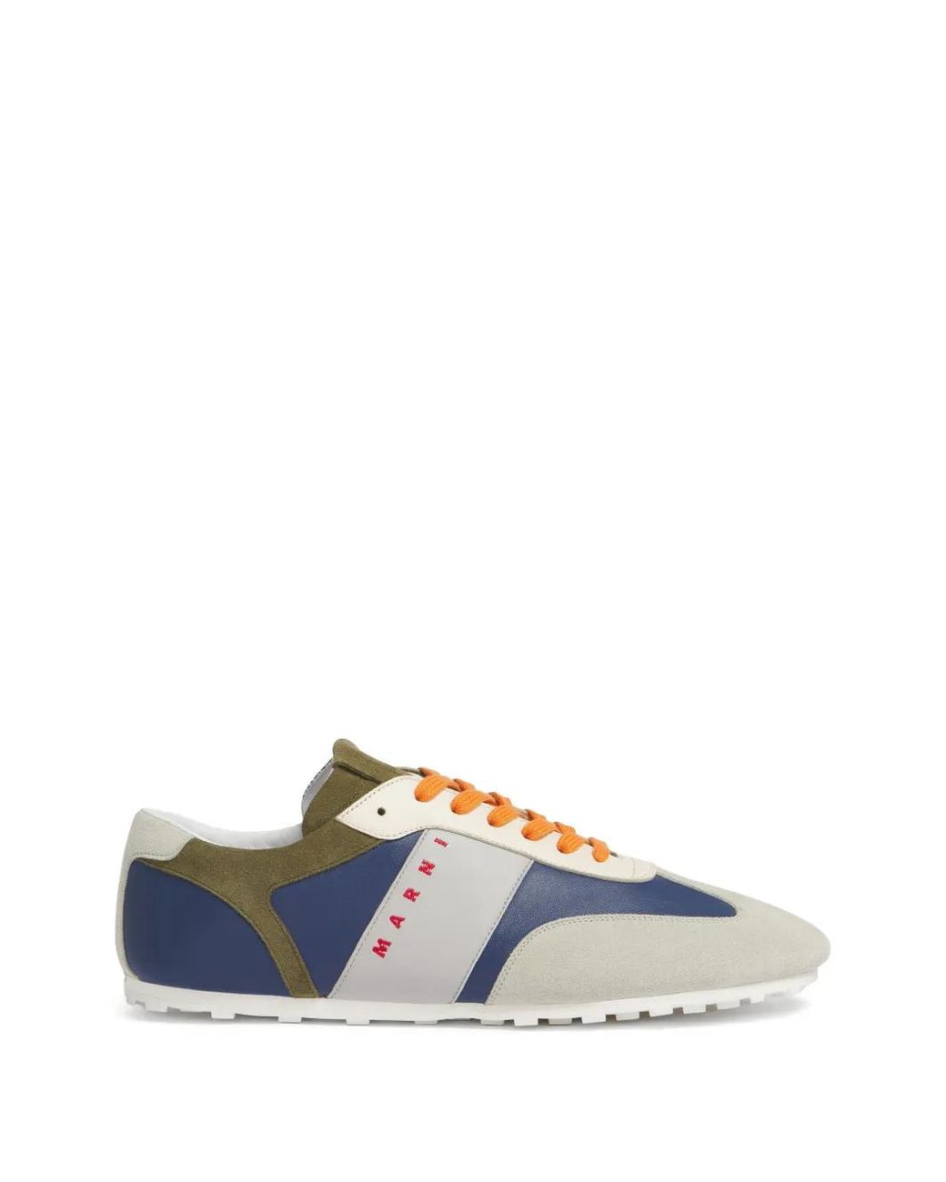 Marni White Panelled Suede-Trimmed Sneakers for men