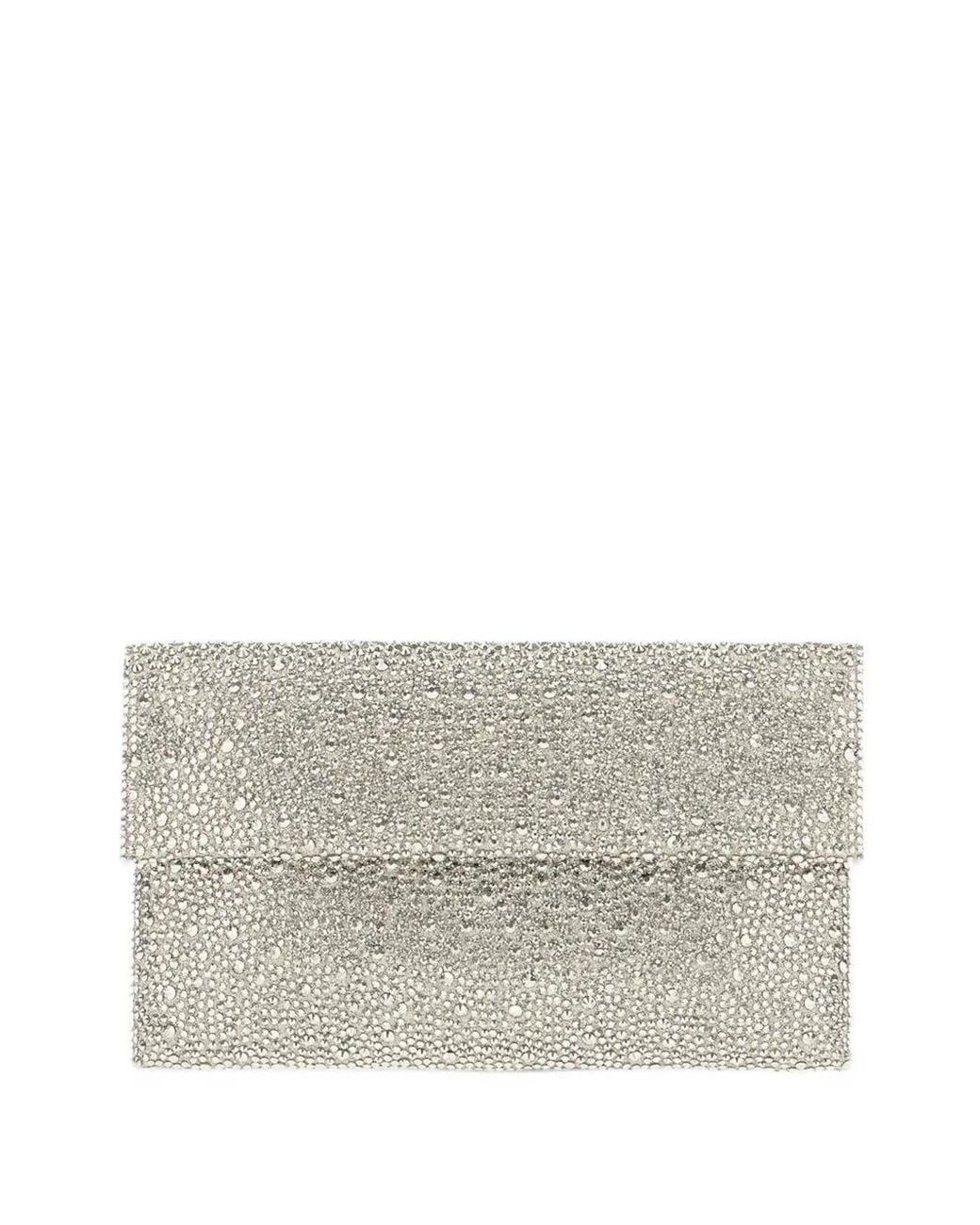 Twentyfourhaitch Gray Caren Crystal-Embellished Shoulder Bag