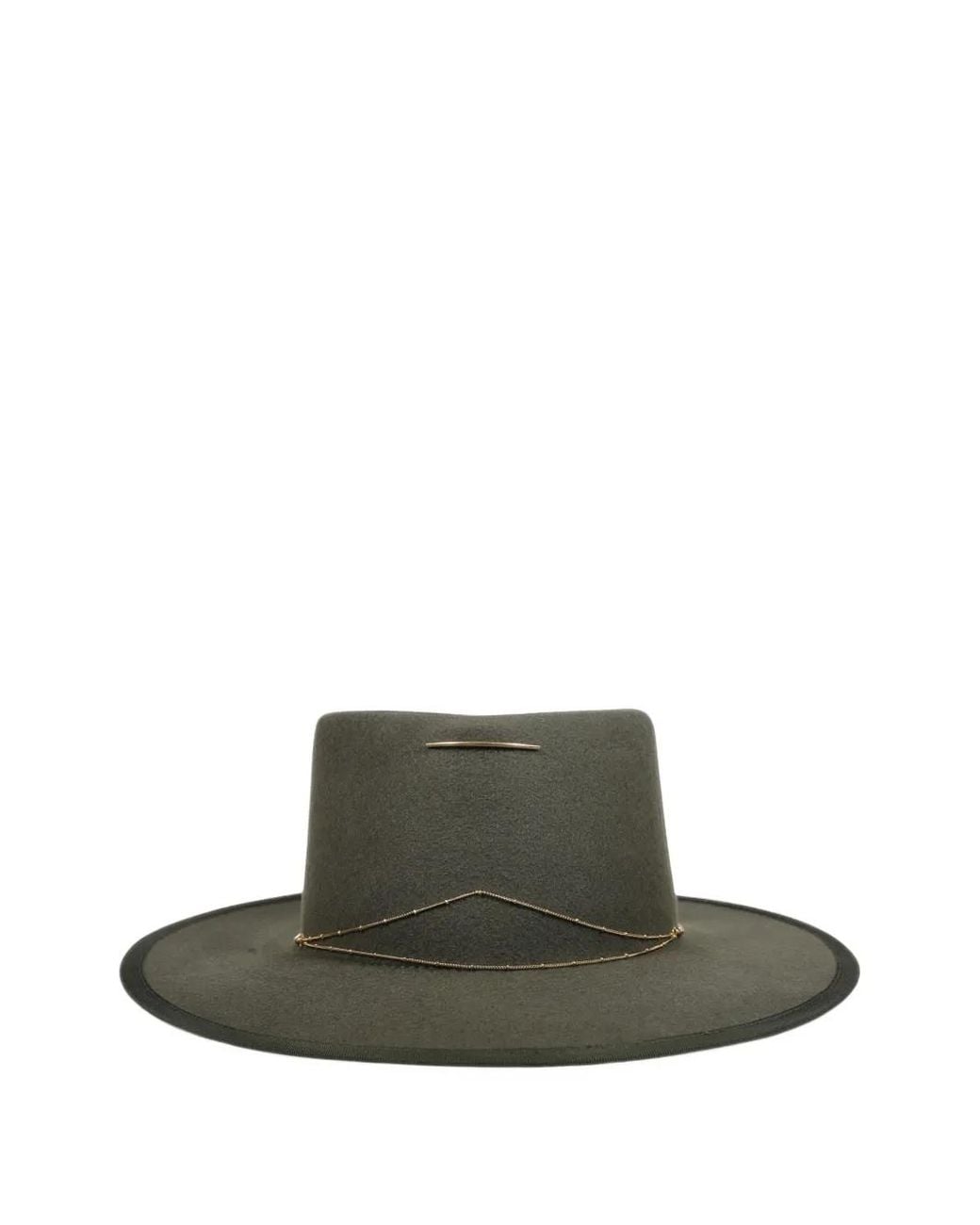 Van Palma Green Anna Chain-Embellished Hat