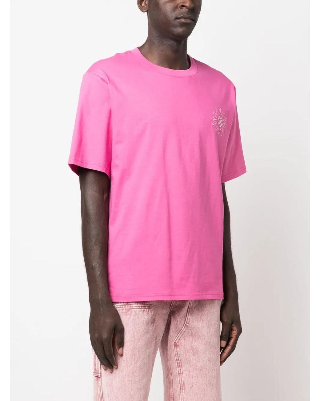 Gcds Pink Surfing Wirdo Graphic-Print T-Shirt for men
