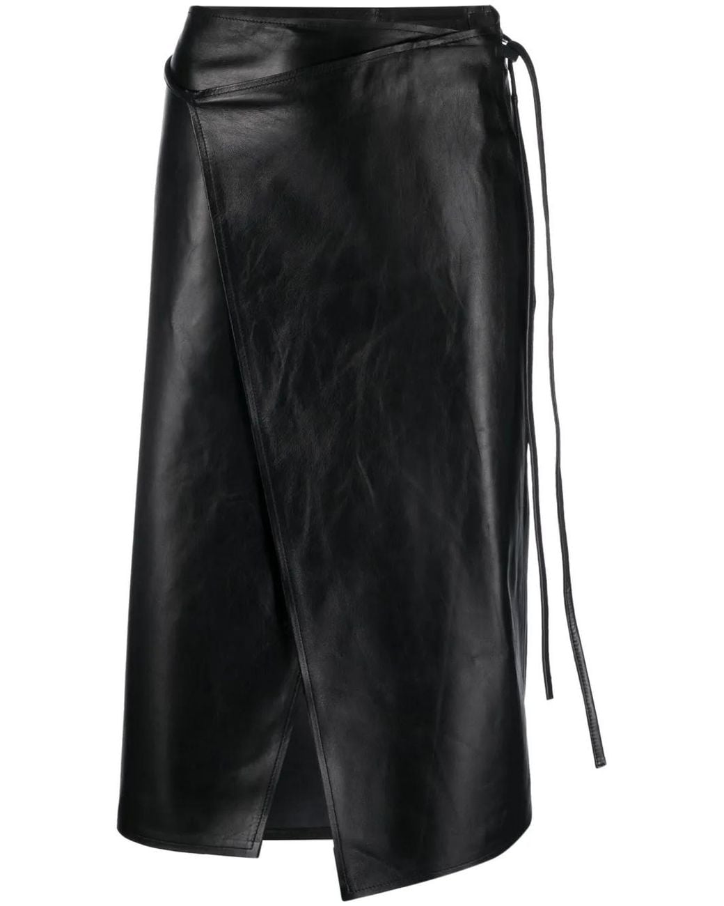Vetements Black Asymmetric Leather Skirt