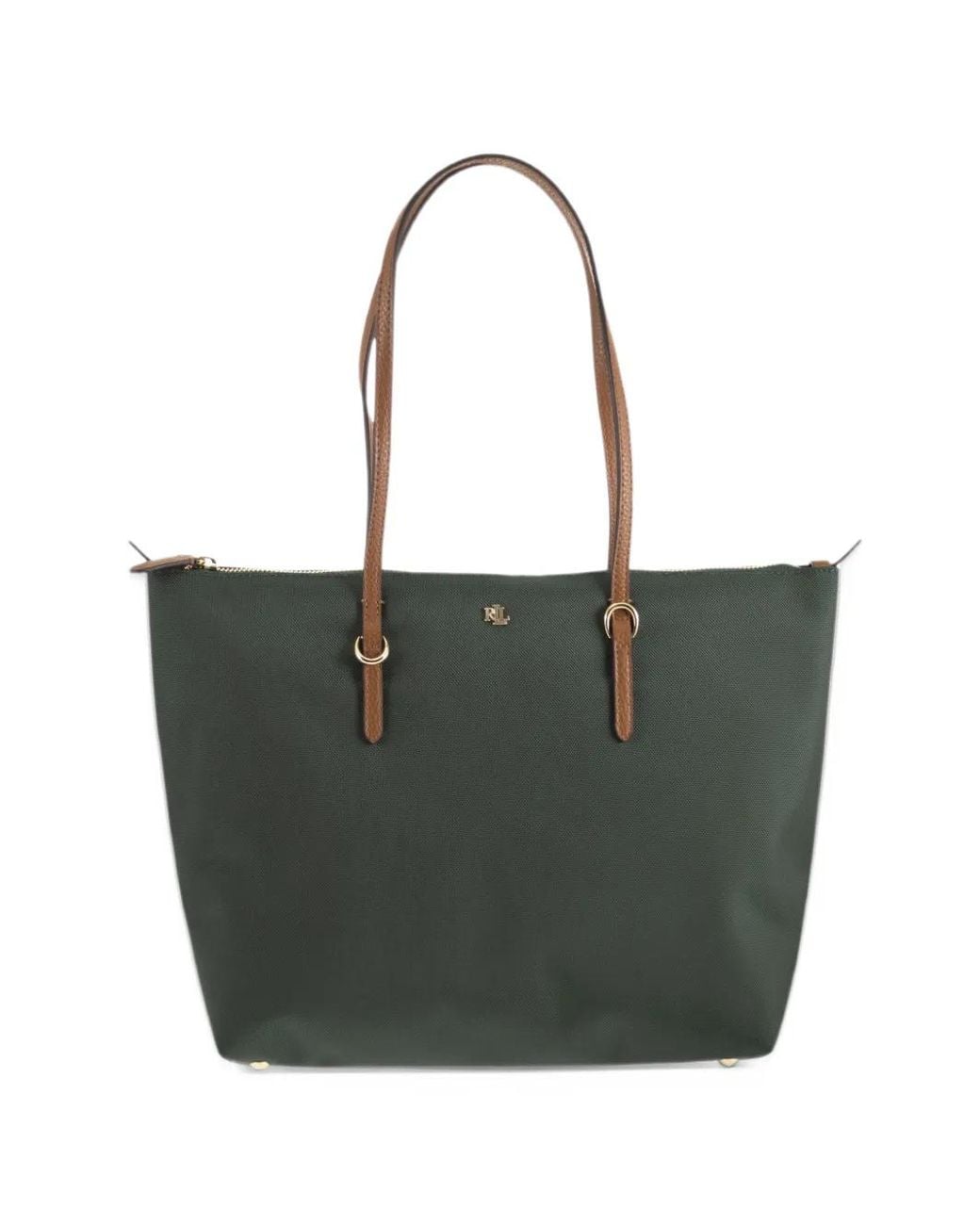 Ralph Lauren Black Keaton Logo-Plaque Tote Bag