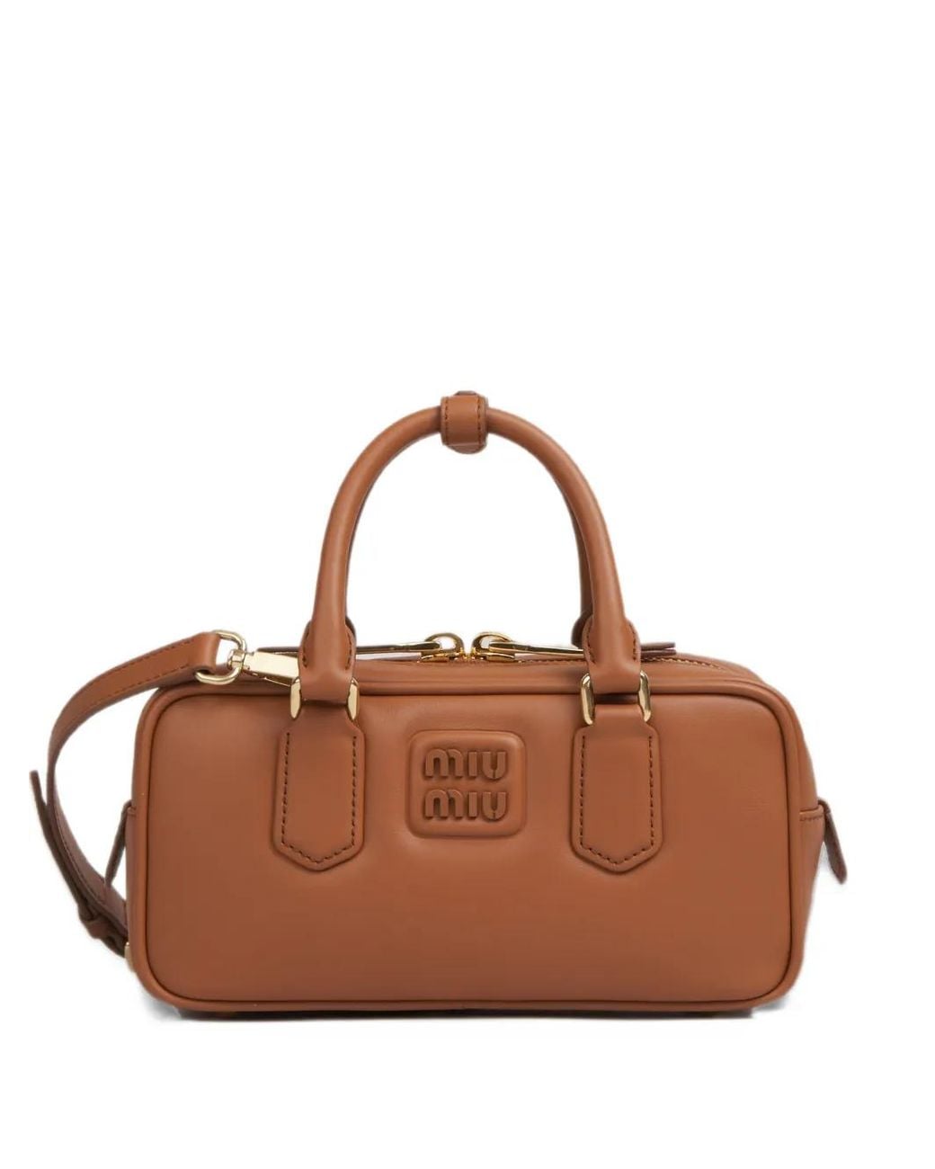 Miu Miu Brown Arcadie Leather Bag