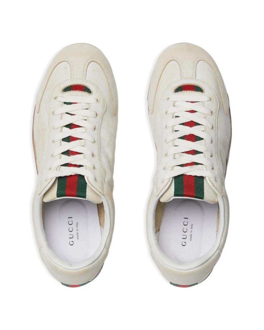 Gucci White Schnür-Sneaker Aus Leder