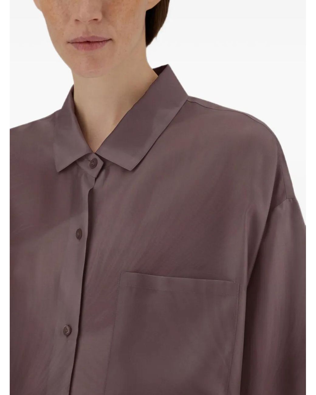 Herno Purple Resort Floral-Print Silk Shirt