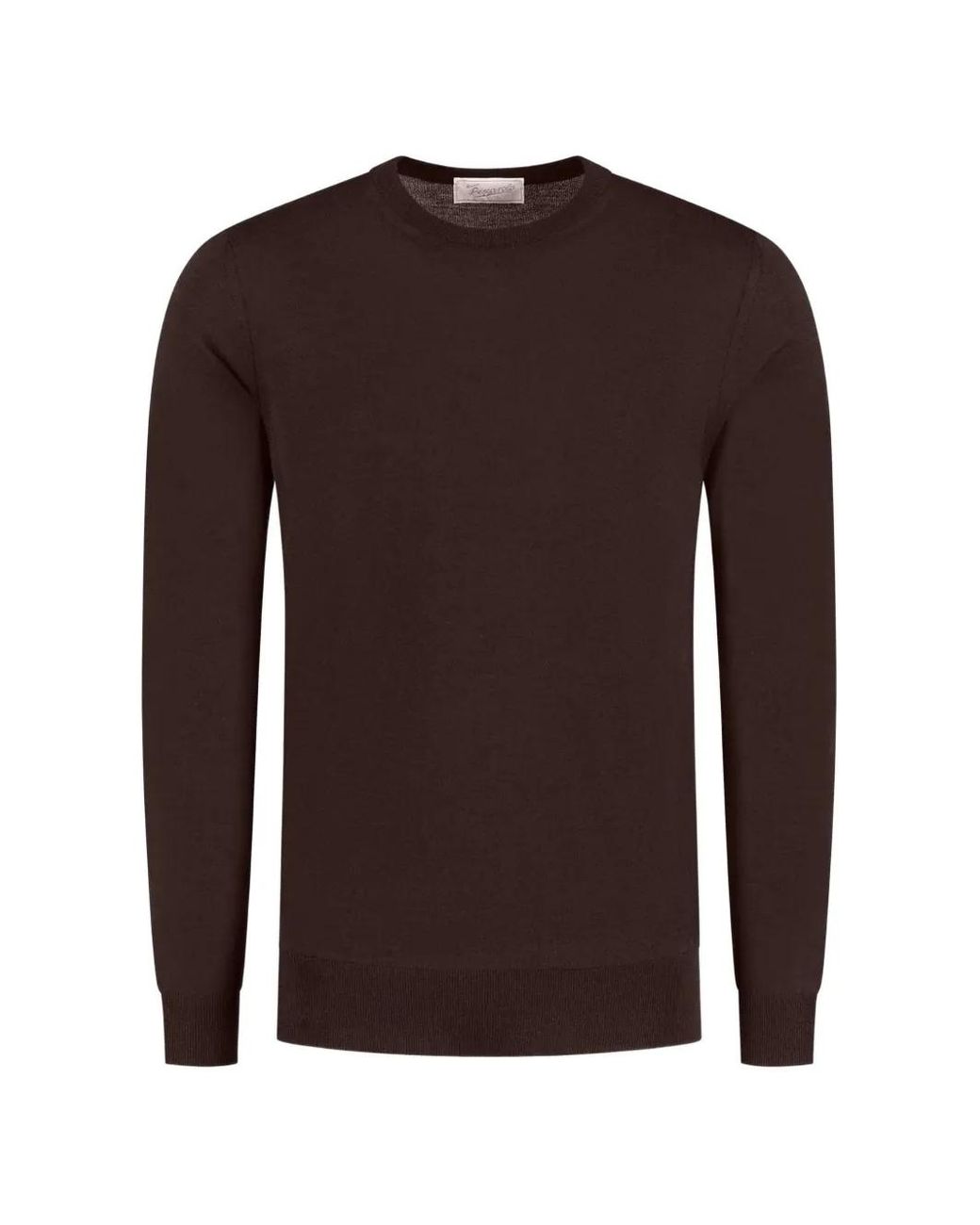 Marco Pescarolo Brown Crew-Neck Long-Sleeve Sweater for men